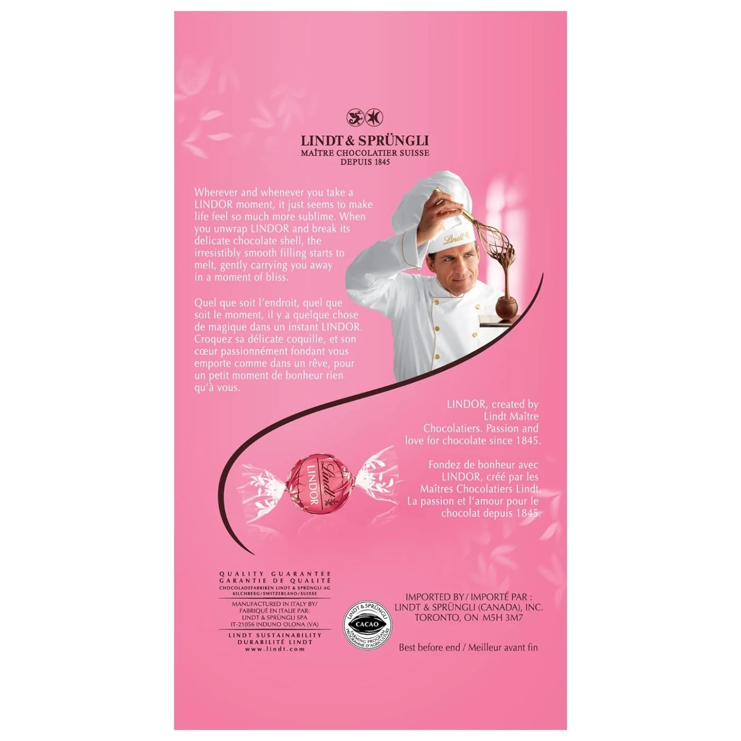 Lindt Lindor Strawberries and Cream White Chocolate Truffles - Irresistible 150g Bag for a Sweet Valentine's Day Treat