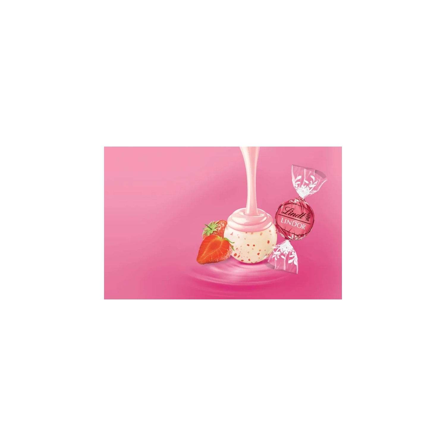 Lindt Lindor Strawberries and Cream White Chocolate Truffles - Irresistible 150g Bag for a Sweet Valentine's Day Treat