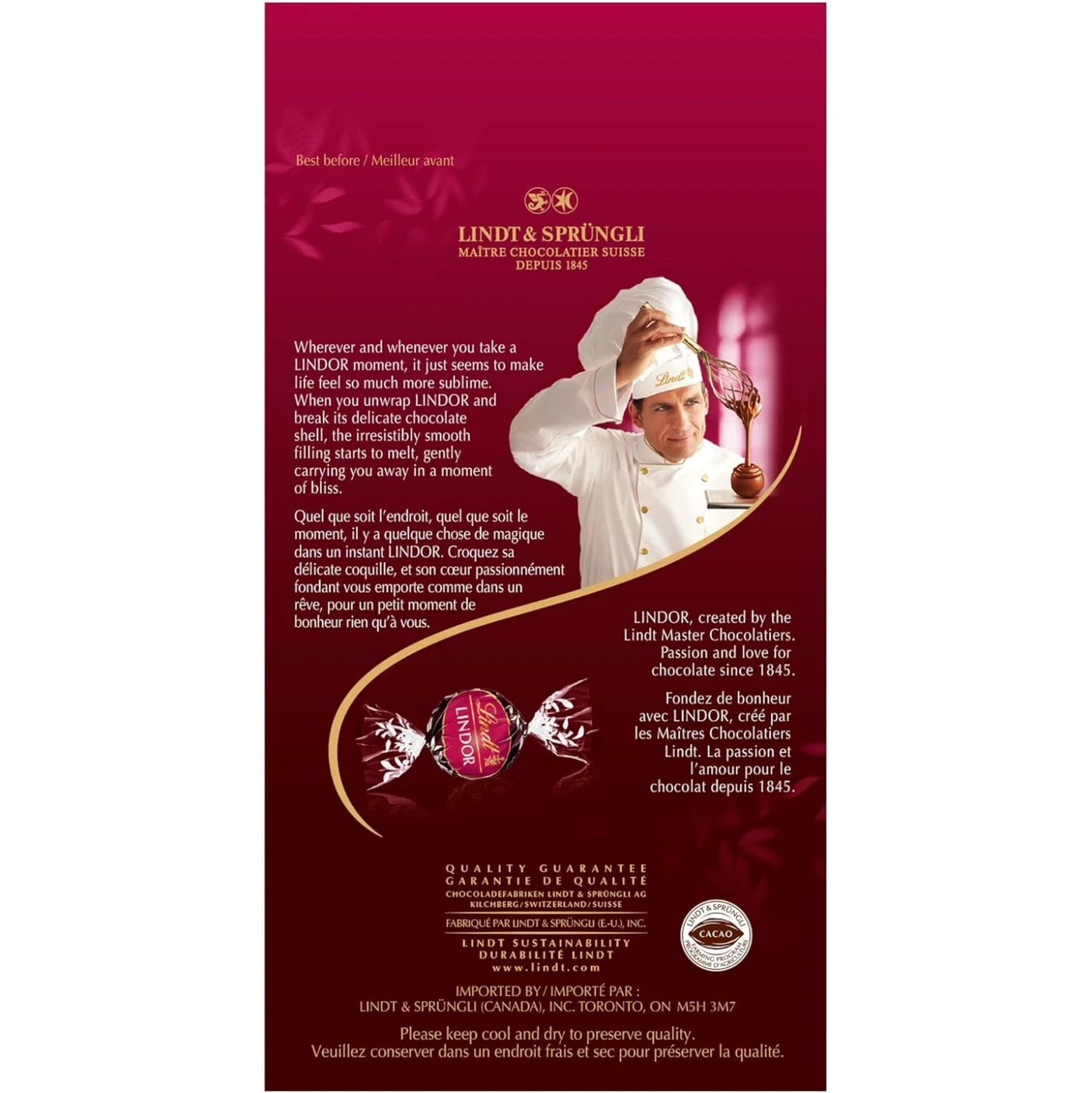 Lindt Lindor Dark Chocolate Strawberry Truffles - Irresistible 150g Bag for a Rich and Romantic Valentine's Day Treat