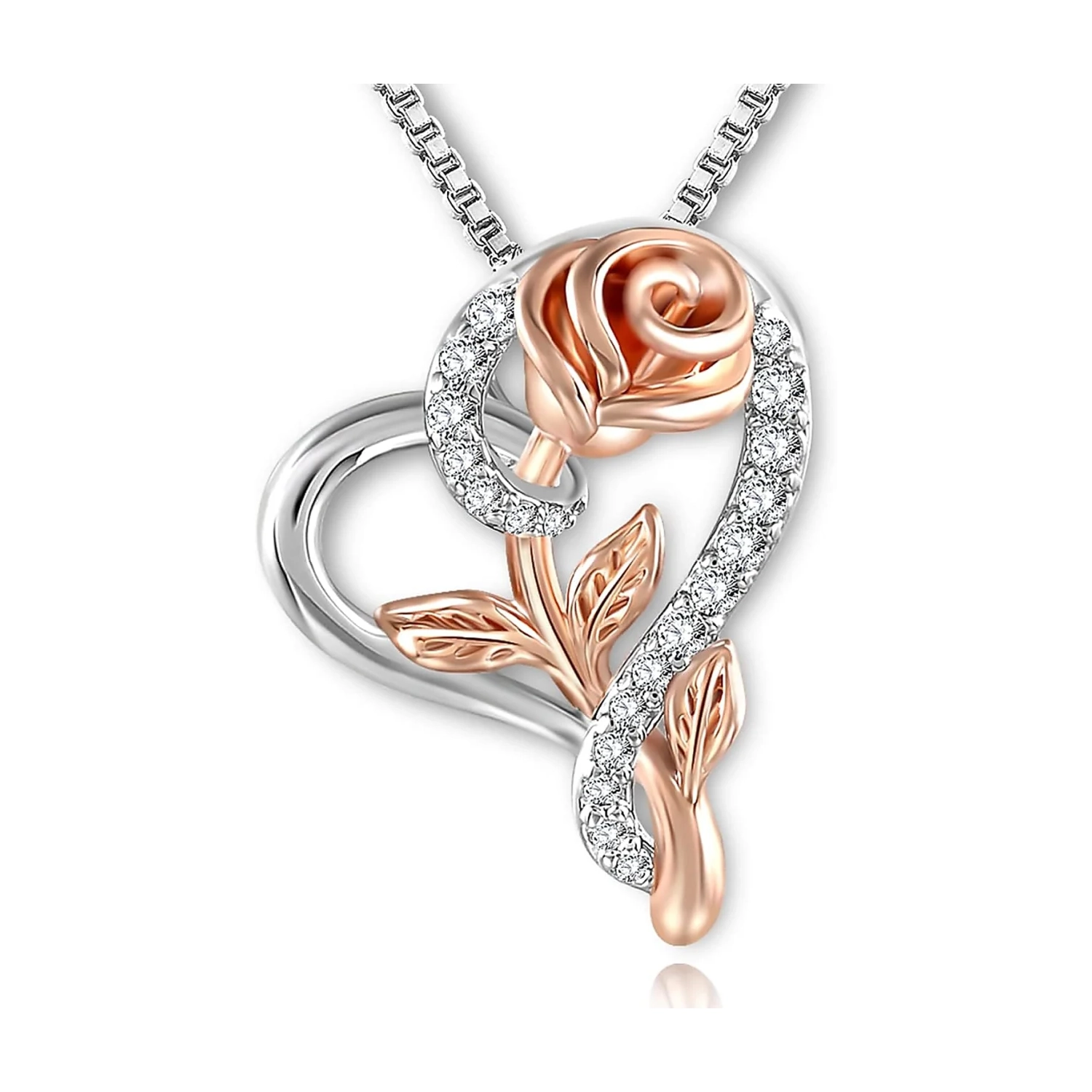 Charming Love Heart Crystal Necklaces - 18K White Gold Plated Pendant Jewelry for Women, Perfect Gifts for Birthday, Anniversary, and Valentine's Day