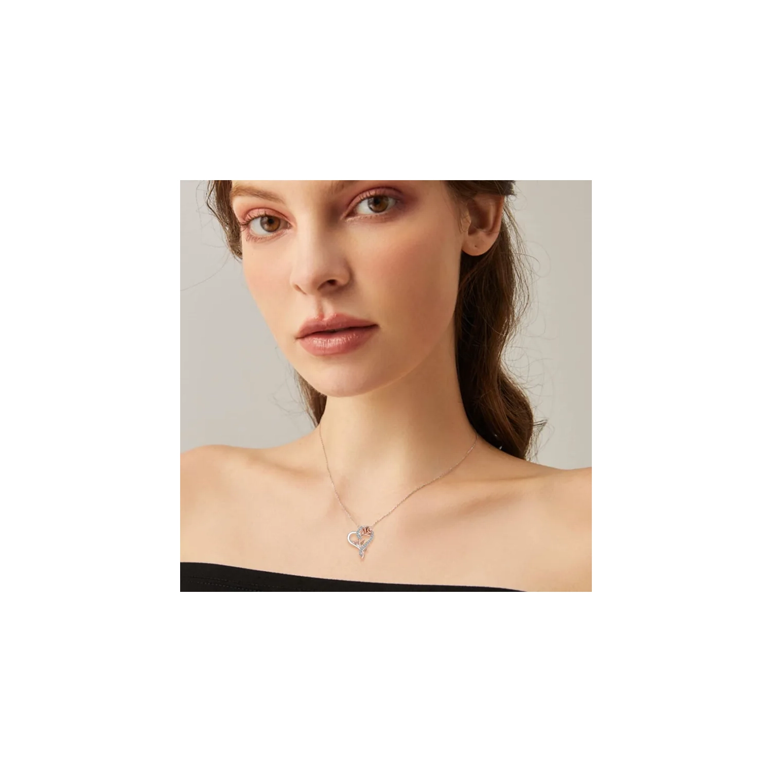 Charming Love Heart Crystal Necklaces - 18K White Gold Plated Pendant Jewelry for Women, Perfect Gifts for Birthday, Anniversary, and Valentine's Day