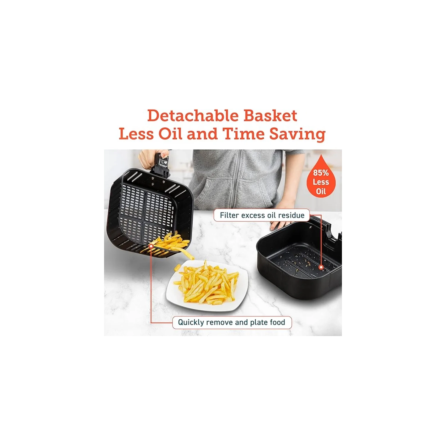 5.8qt Max XL Air Fryer Oven Combo - 12 One-Touch Custom Functions, Nonstick, Dishwasher-Safe, Cookbook & Online Recipes