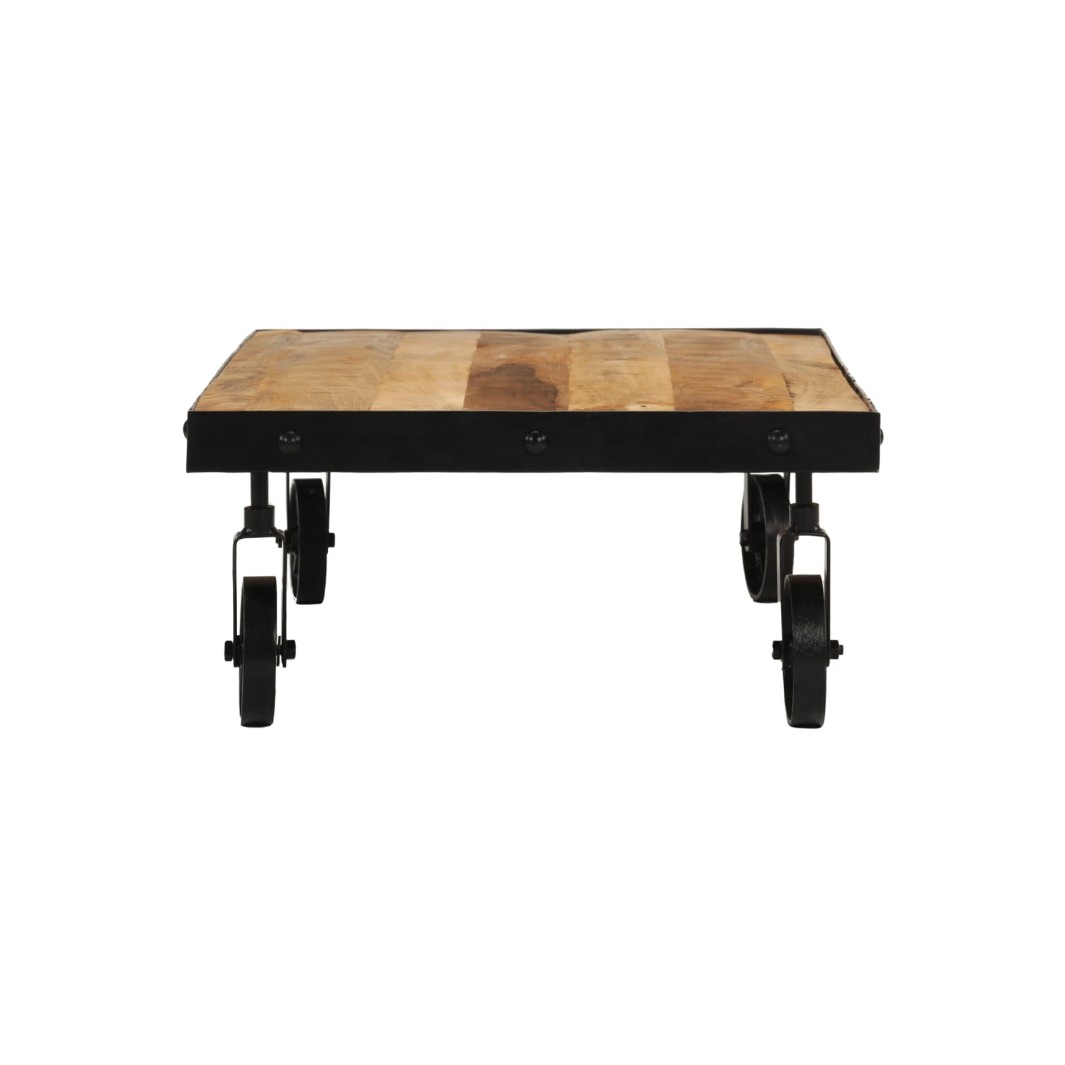vidaXL Coffee Table with Wheels Solid Mango Wood 100x55x26 cm