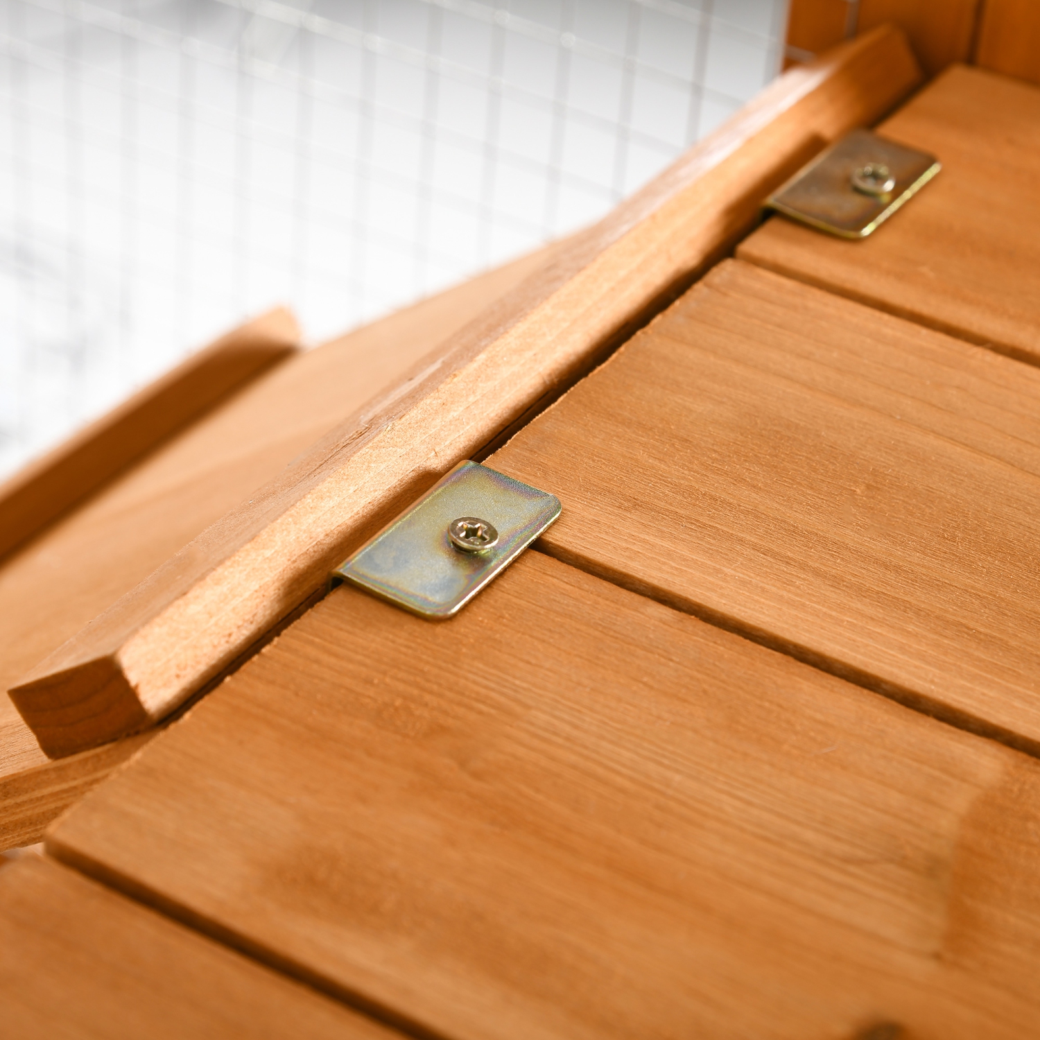 PawHut Catio, Large Outdoor Cat Enclosure with Cat Condos, Platforms, Ladders, Doors, Weather-Resistant Roof, Wooden Cat Cage for 1-4 Cats, Orange