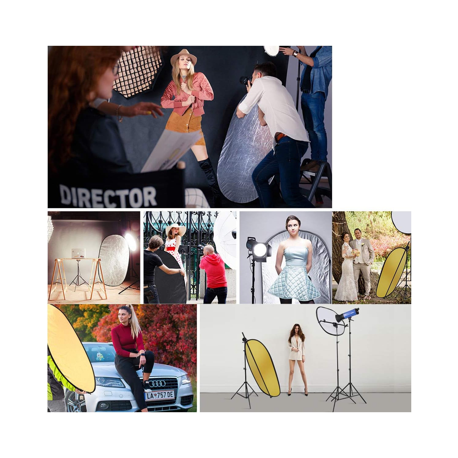 Réflecteur photo de photoréflecteur ovale de 24 x 35&nbsp;po, 5 en 1, caméra photo studio, photo, photo, écran plat, 90&nbsp;cm, ensemble diffuseur