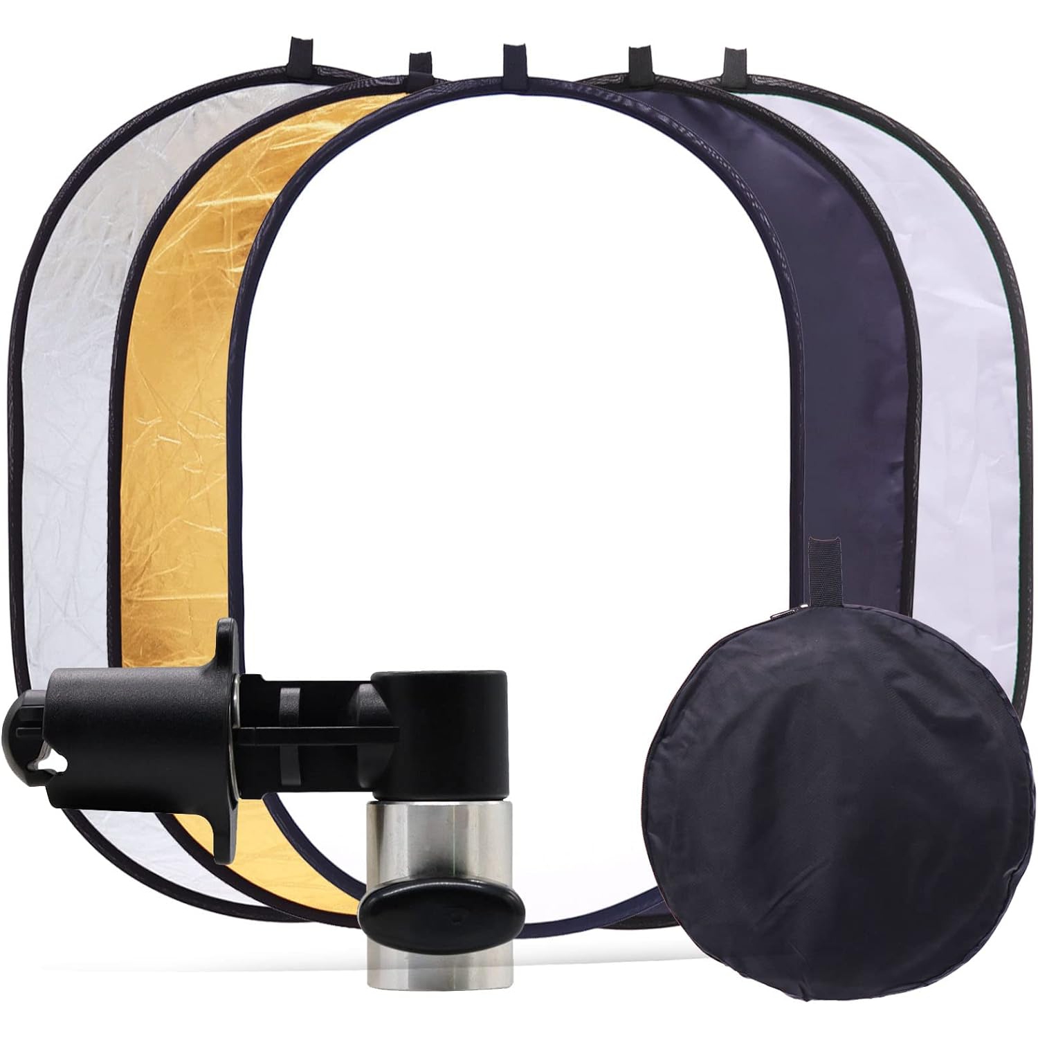 Réflecteur photo de 24 x 35&nbsp;po avec clip 5 en 1 portatif 60 x 60 90&nbsp;cm ovale pliable multidisque photographie Studio appareil photo