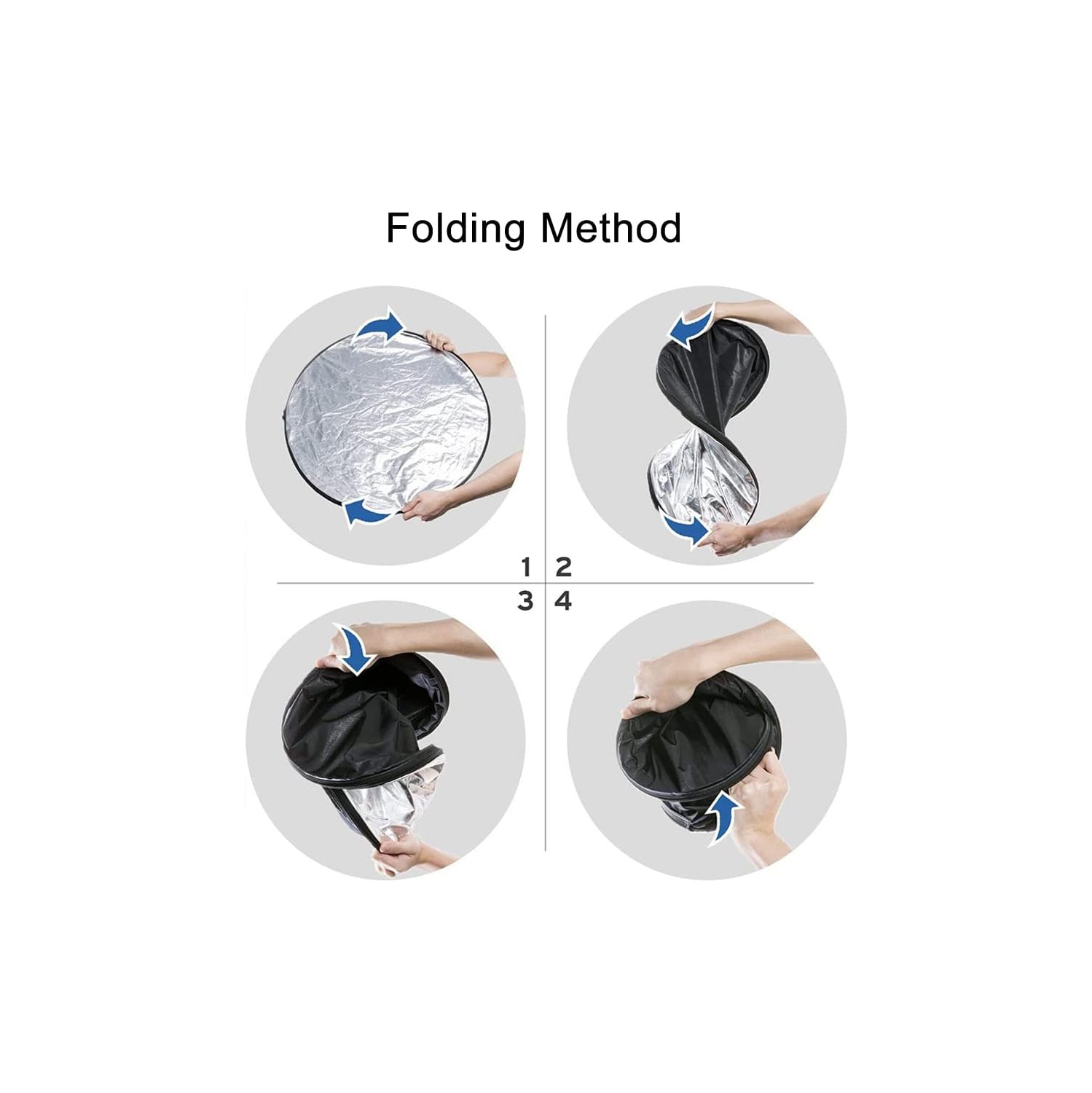 Réflecteurs d'éclairage 60&nbsp;cm/24&nbsp;po 5 en 1 photos réflecteur rond pour photo Studio Accessoires photographie poignée main diffuseur