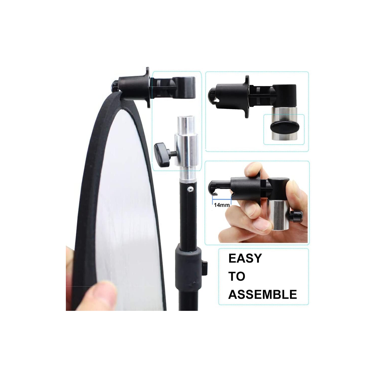 Réflecteur de lumière pour la photographie avec Clip 24&nbsp;po 5-en-1 60&nbsp;cm portatif rond pliable multidisque photographie Studio appareil