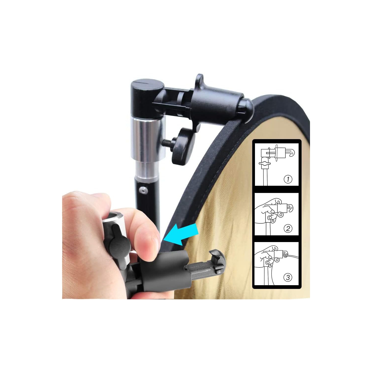 Réflecteur de lumière pour la photographie avec Clip 24&nbsp;po 5-en-1 60&nbsp;cm portatif rond pliable multidisque photographie Studio appareil