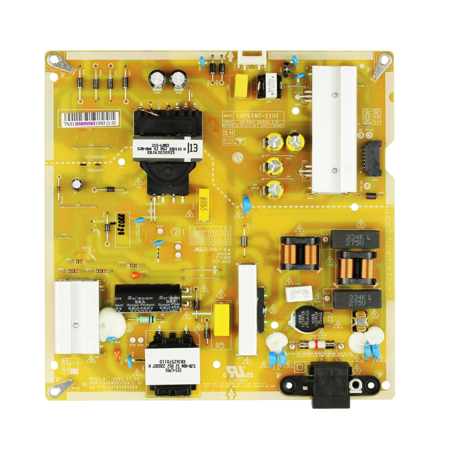 Refurbished (Good) LG Power supply Board EAY65895563 (Ver. BCCCLJM)