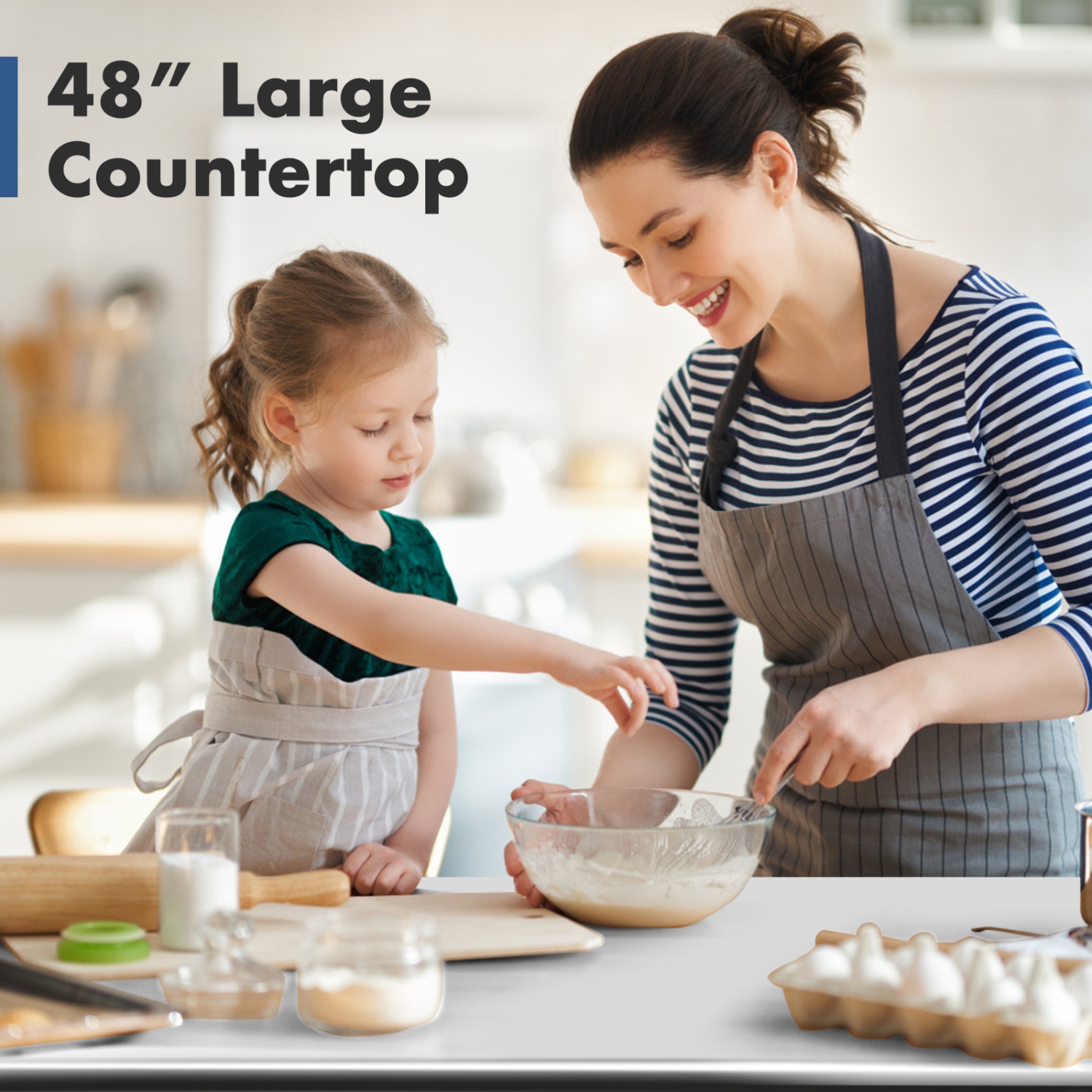 Costway 30" x 48" Commercial Kitchen Table Stainless Steel Food Prep & Work Table Silver