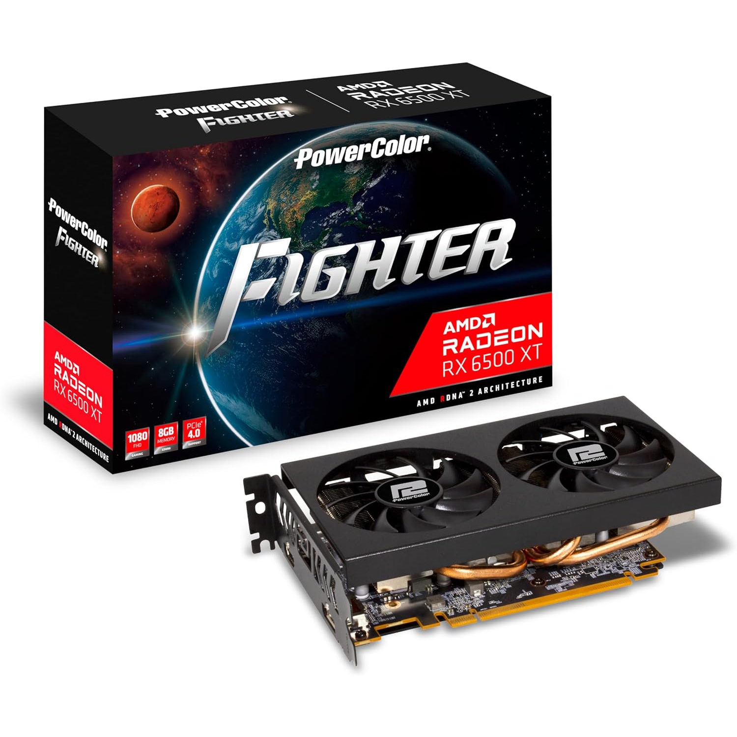PowerColor Fighter AMD Radeon 6500 XT 8GB GDDR6 Graphics Card