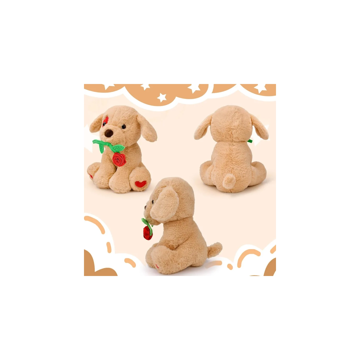 Valentine's Day Plush Toy Gift for Her - 9.25 Inches, Light Brown, Ideal for Girlfriend, Wife, Women, Kids - Perfect Christmas, Birthday, or Cadeau