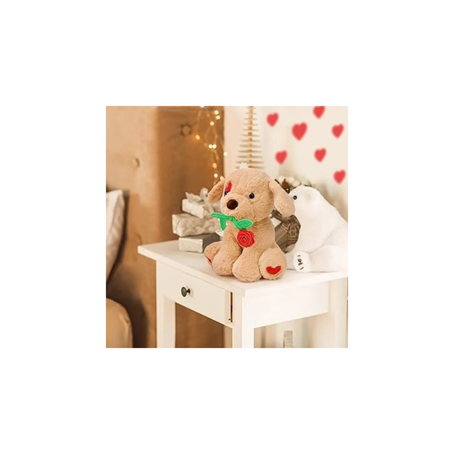 Valentine's Day Plush Toy Gift for Her - 9.25 Inches, Light Brown, Ideal for Girlfriend, Wife, Women, Kids - Perfect Christmas, Birthday, or Cadeau