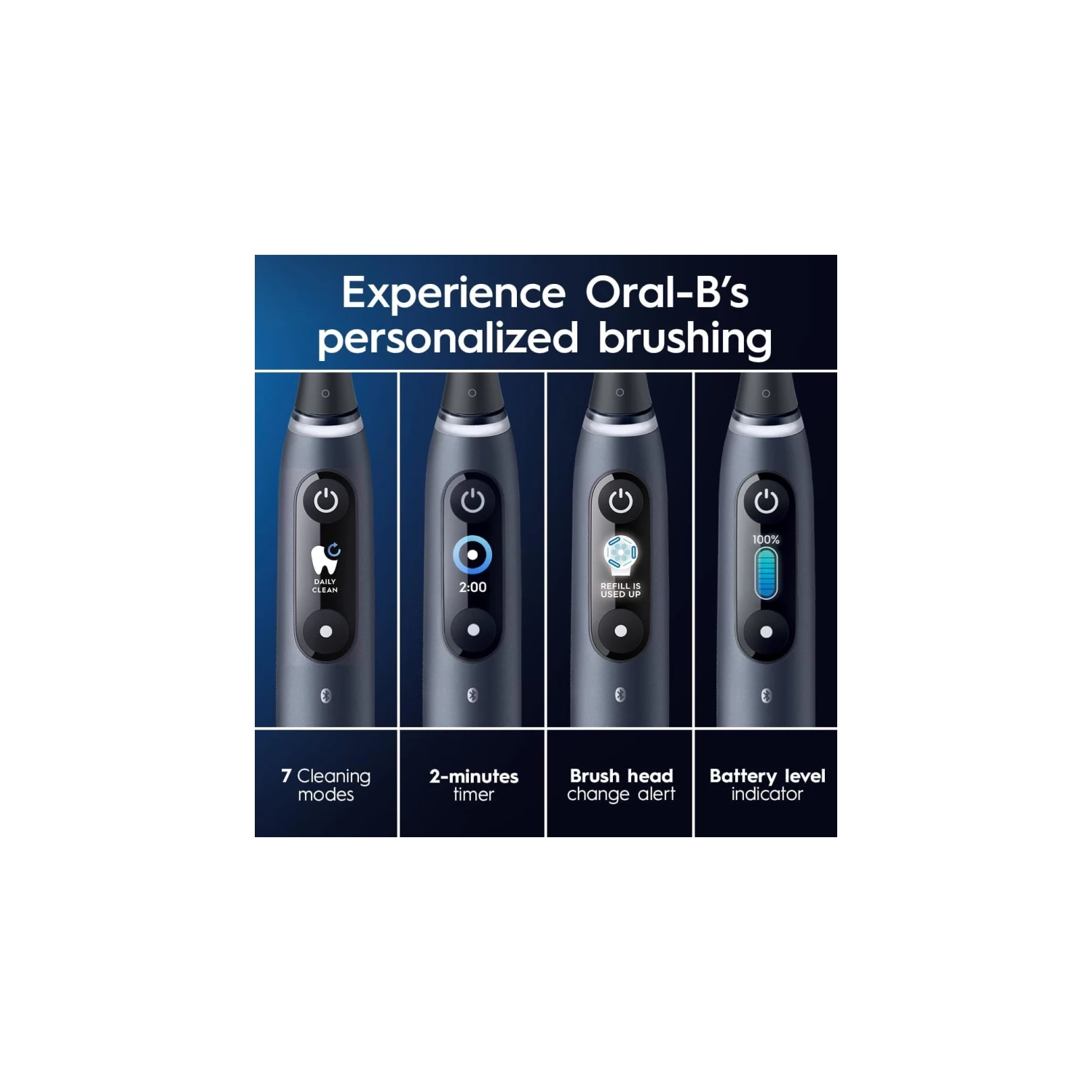 Oral-B Power iO Series 9 Electric Toothbrush - Black Onyx, Rechargeable with 4 Brush Heads and Charging Travel Case