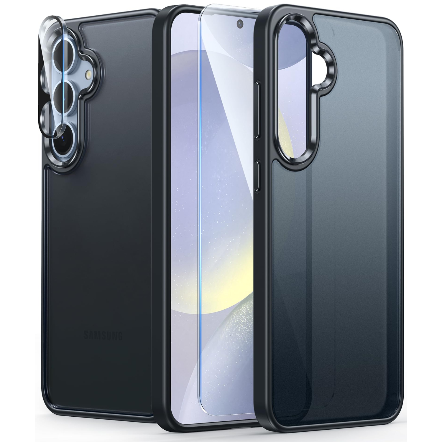 Samsung Galaxy S24-Plus Case: Military Grade Shockproof Cover with Camera Lens Protector & Screen Protector,Rugged Cases for S24plus, BlackMatte