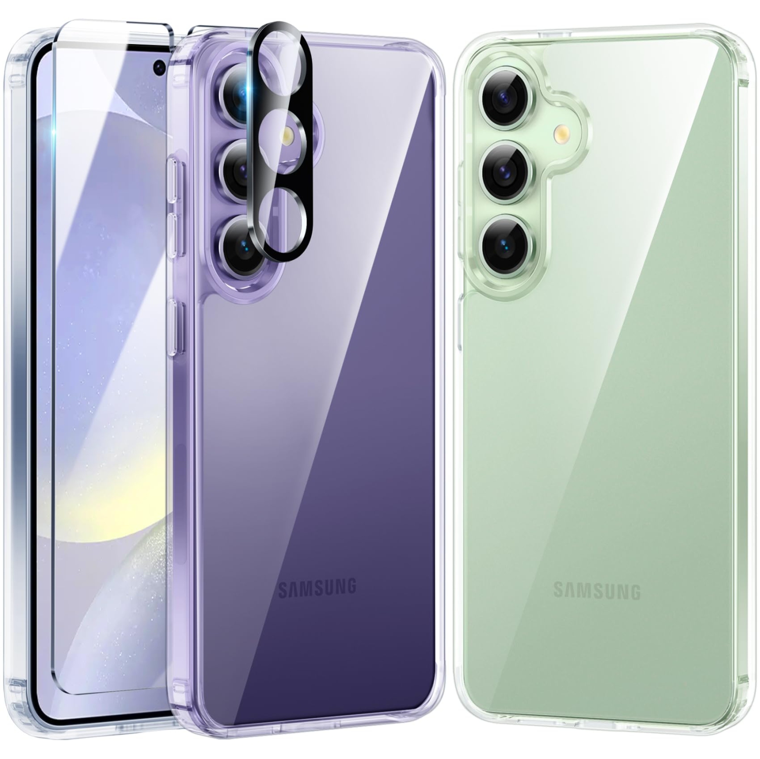 Samsung Galaxy S24-Plus Case: Clear Military Grade Shockproof Cover with Camera Lens Protector & Screen Protector, Protective Rugged Case for