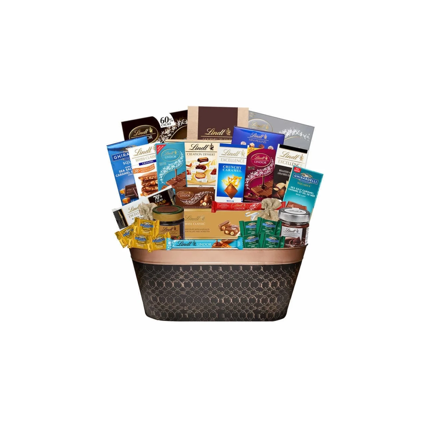Indulge in Romance: Luxury Lindt & Ghirardelli Gift Basket for a Delectable Valentine's Day Celebration Chocolate Gift