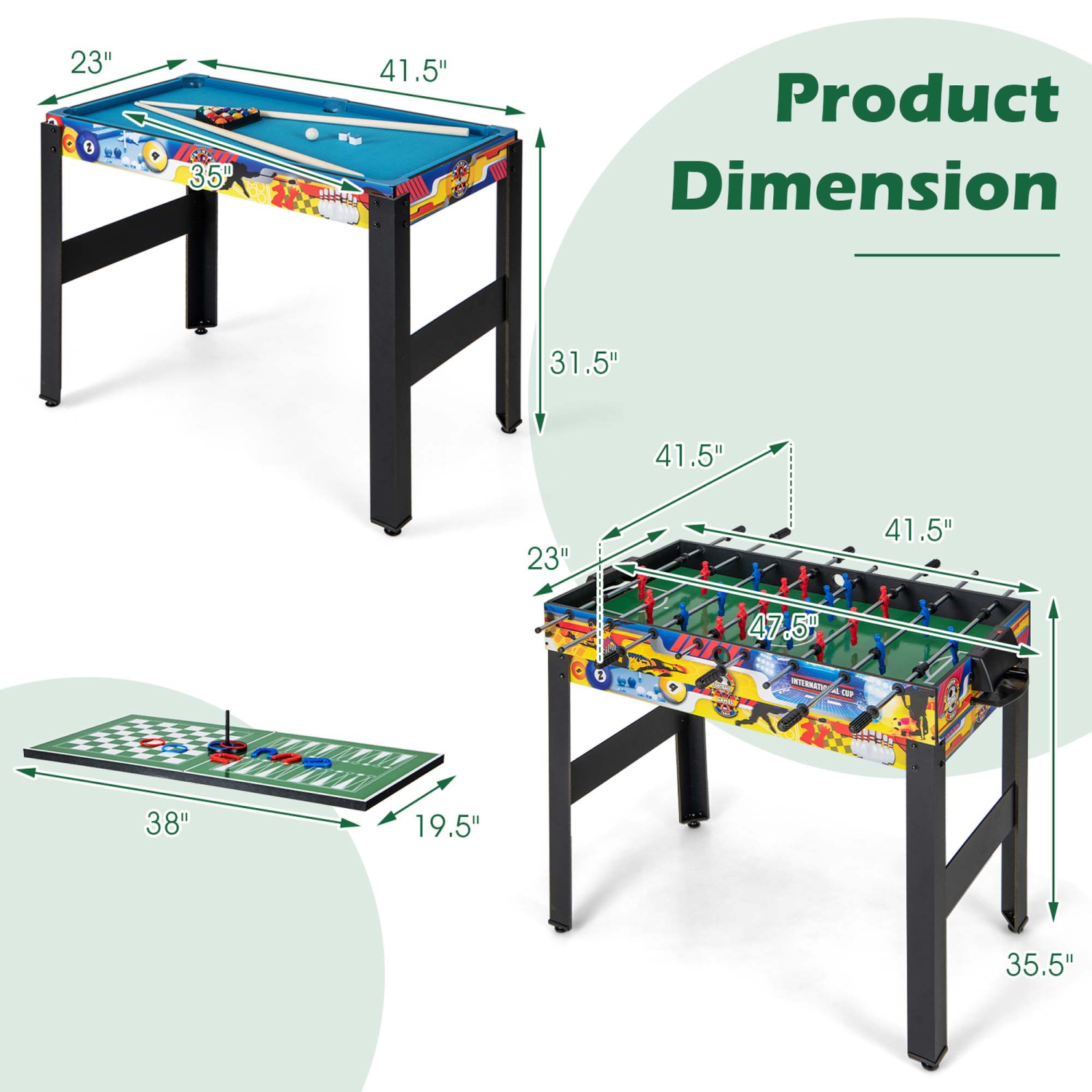 Costway 12-in-1 Combo Game Table Set with Foosball Air Hockey Pool Ping Pong Chess Bowling