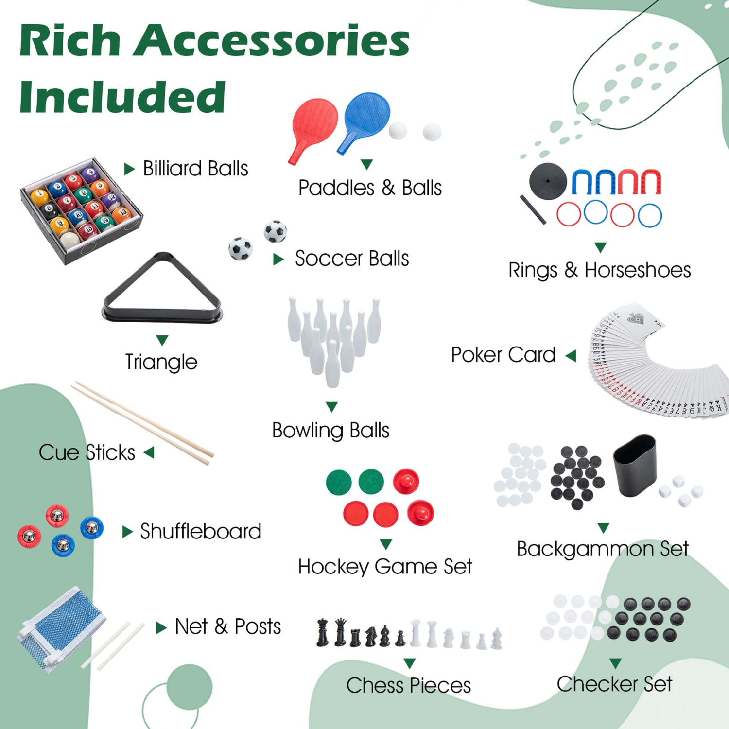 Costway 12-in-1 Combo Game Table Set with Foosball Air Hockey Pool Ping Pong Chess Bowling