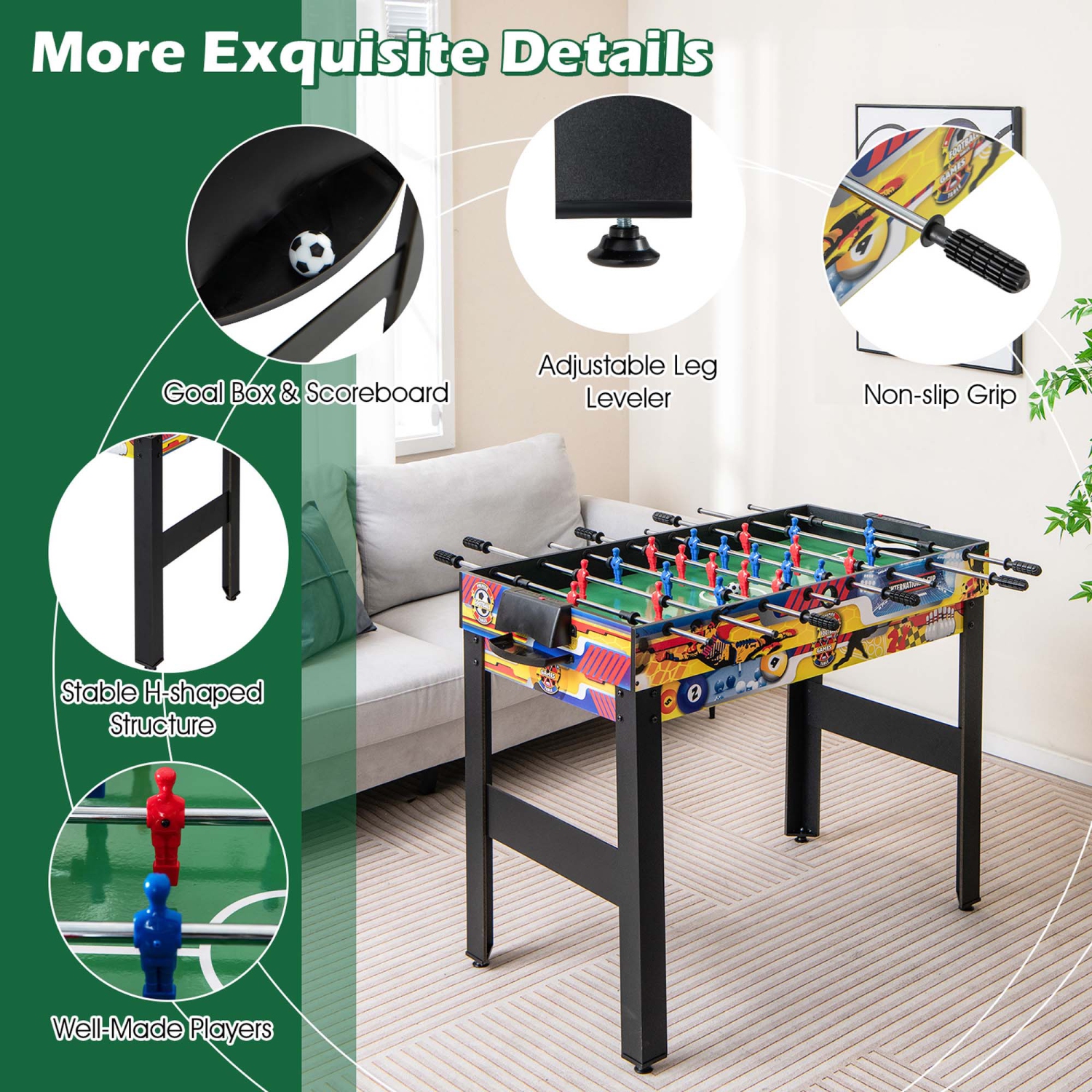 Costway 12-in-1 Combo Game Table Set with Foosball Air Hockey Pool Ping Pong Chess Bowling