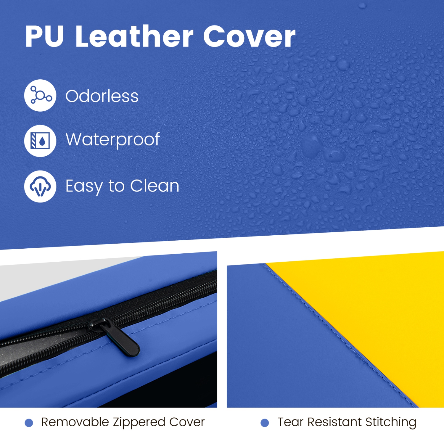 Costway 10' x 4' x 2" 4-Panel Folding Exercise Mat with Carrying Handles for Gym Yoga