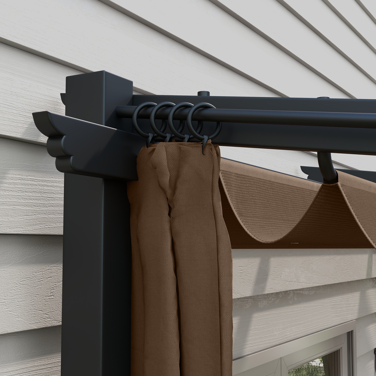 Outsunny 10' x 10' Metal Pergola with Sliding Roof Canopy, Retractable Pergola Canopy for Outdoor, Patio, Coffee