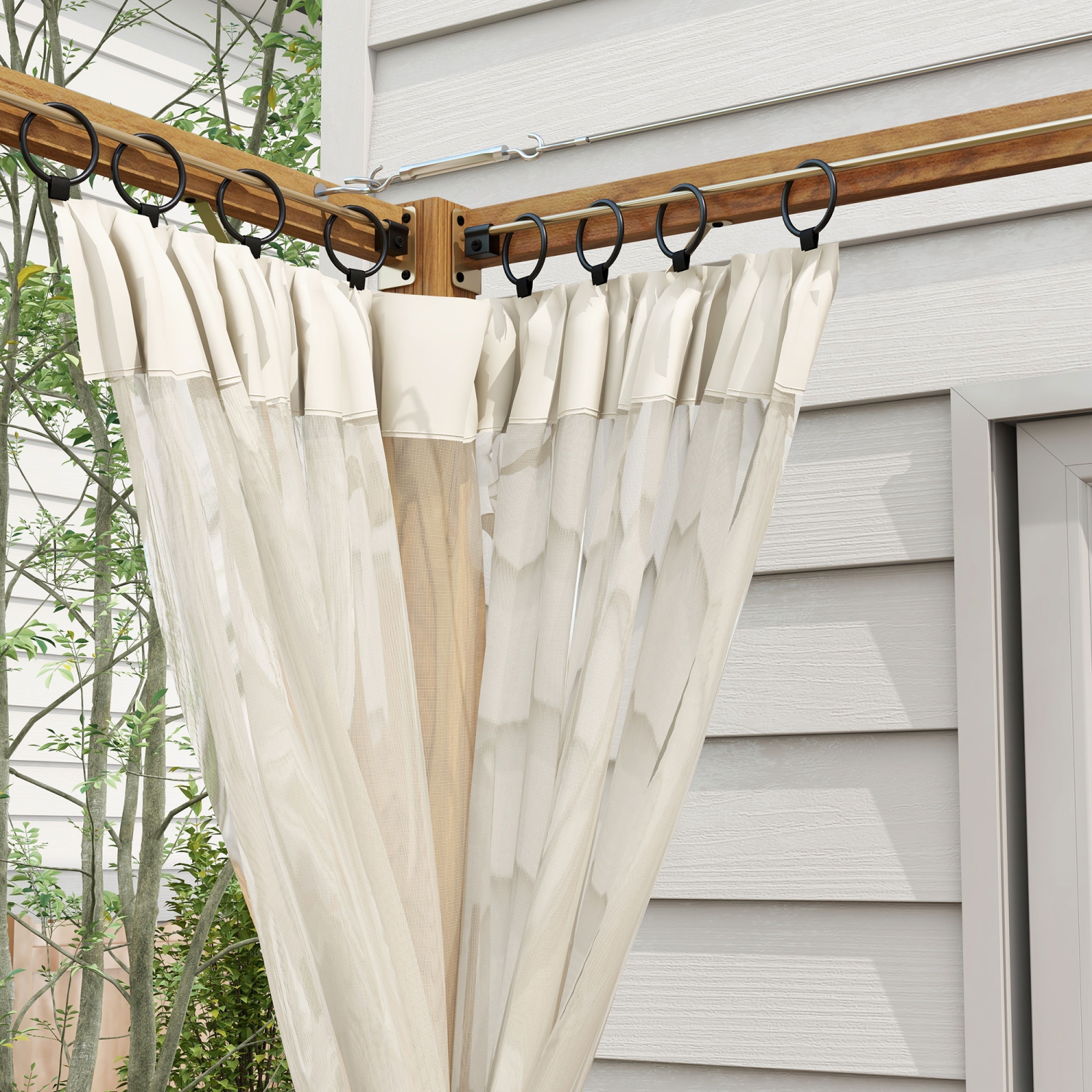 Outsunny 10 x 10 ft Pergola, Retractable Pergola Canopy with Netting Sidewalls and Aluminium Frame, Outdoor Sun Shade Shelter for Grill, Patio, Deck,