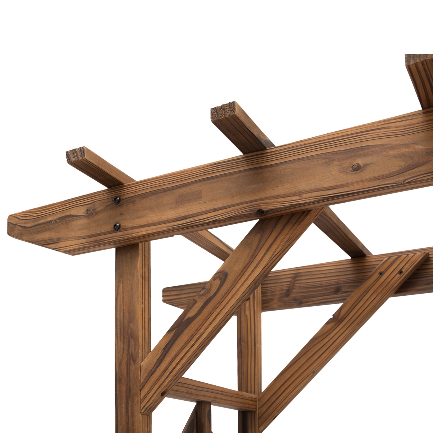 Treillis de jardin en bois Outsunny de 79 po, Arbour arché Countryside avec toit de style Pergola pour vignes grimpantes pour les mariages festifs