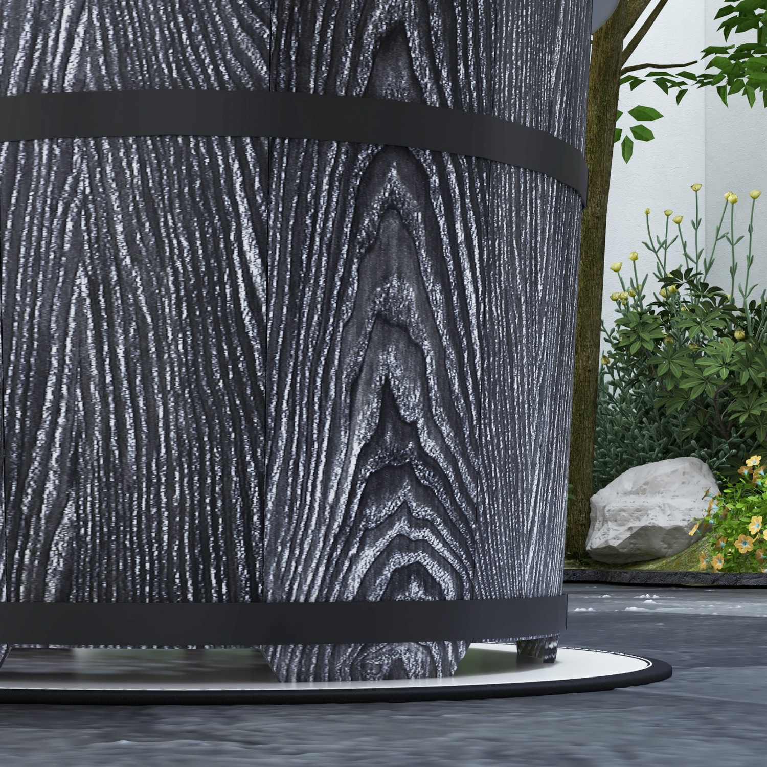 Outsunny Smokeless Fire Pit with Fireproof Mat, 20" Barrel Style Portable Wood Burning Firepit, Magnesium Oxide Low Smoke Camping Bonfire Stove, Black