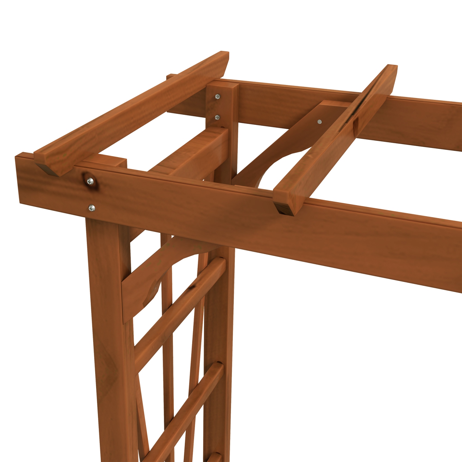 Outsunny Patio Arch Pergola with Natural Wooden Bench, Ergonomic Outdoor Bench for Vines/Climbing Plants, for Backyard & Outdoor Space, Brown