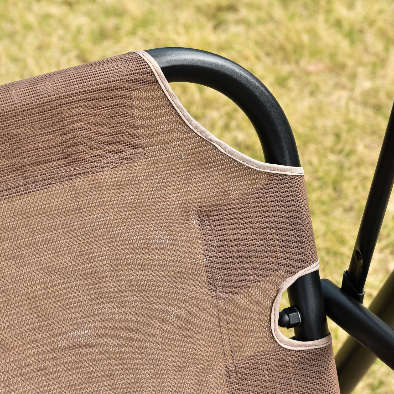 Balancelle de patio pour 2 personnes Outsunny, banc de porche à 2 places avec auvent réglable, siège en filet respirable et cadre en acier pour