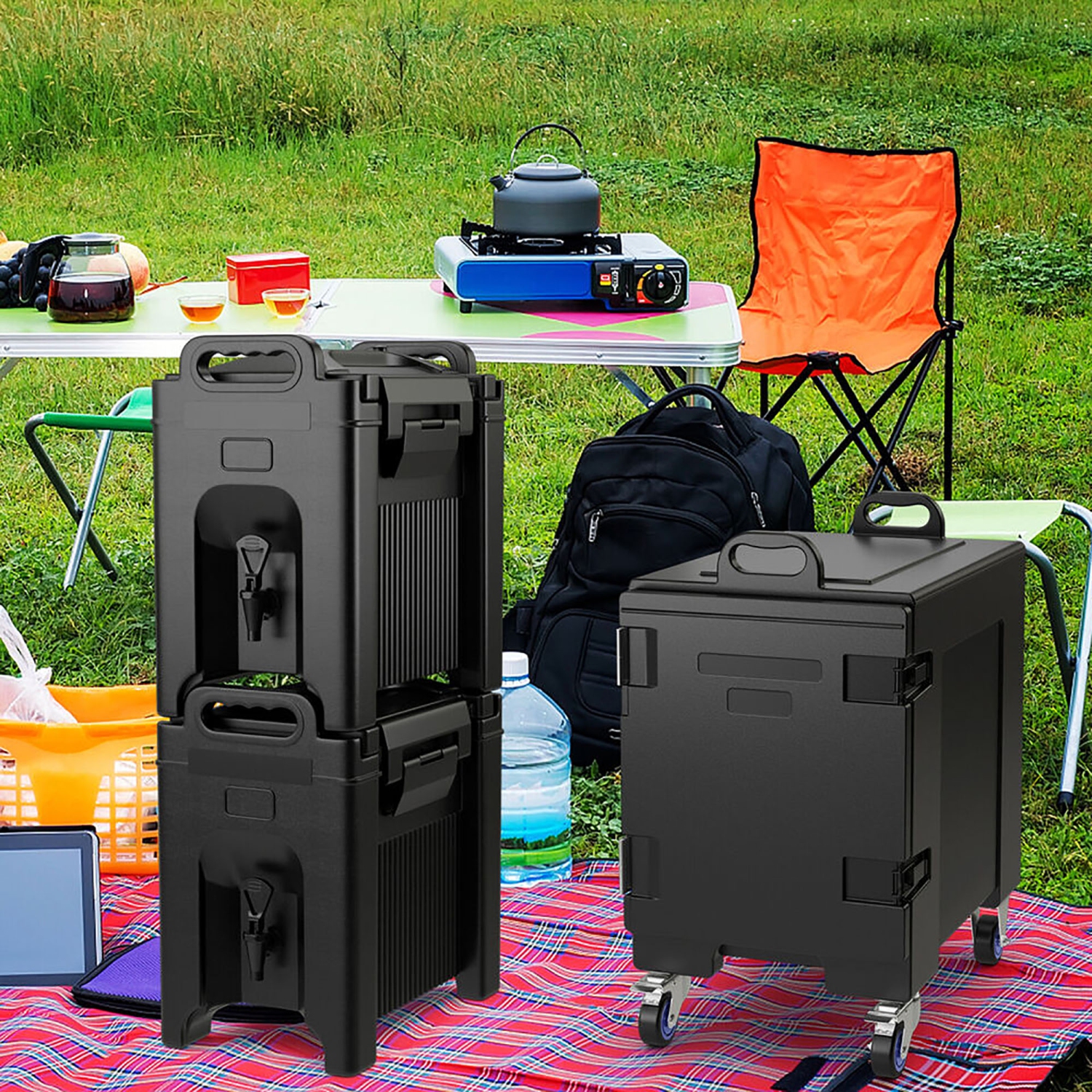 Gymax Insulated Beverage Dispenser 2.5 Gallon Hot & Cold Drink w/ Handles