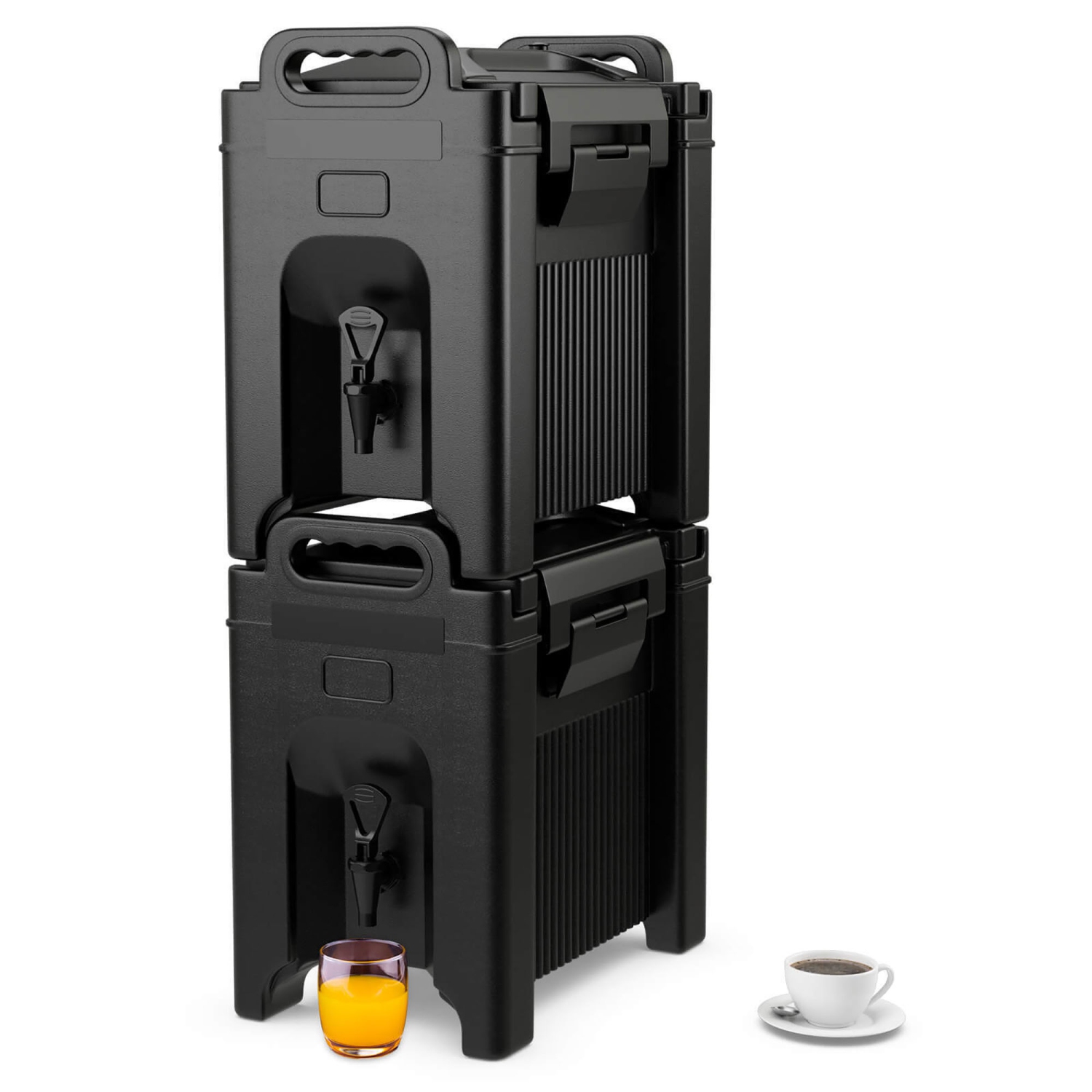 Gymax 2 Pack Insulated Beverage Dispenser 2.5 Gallon Hot & Cold Drink w/ Handles