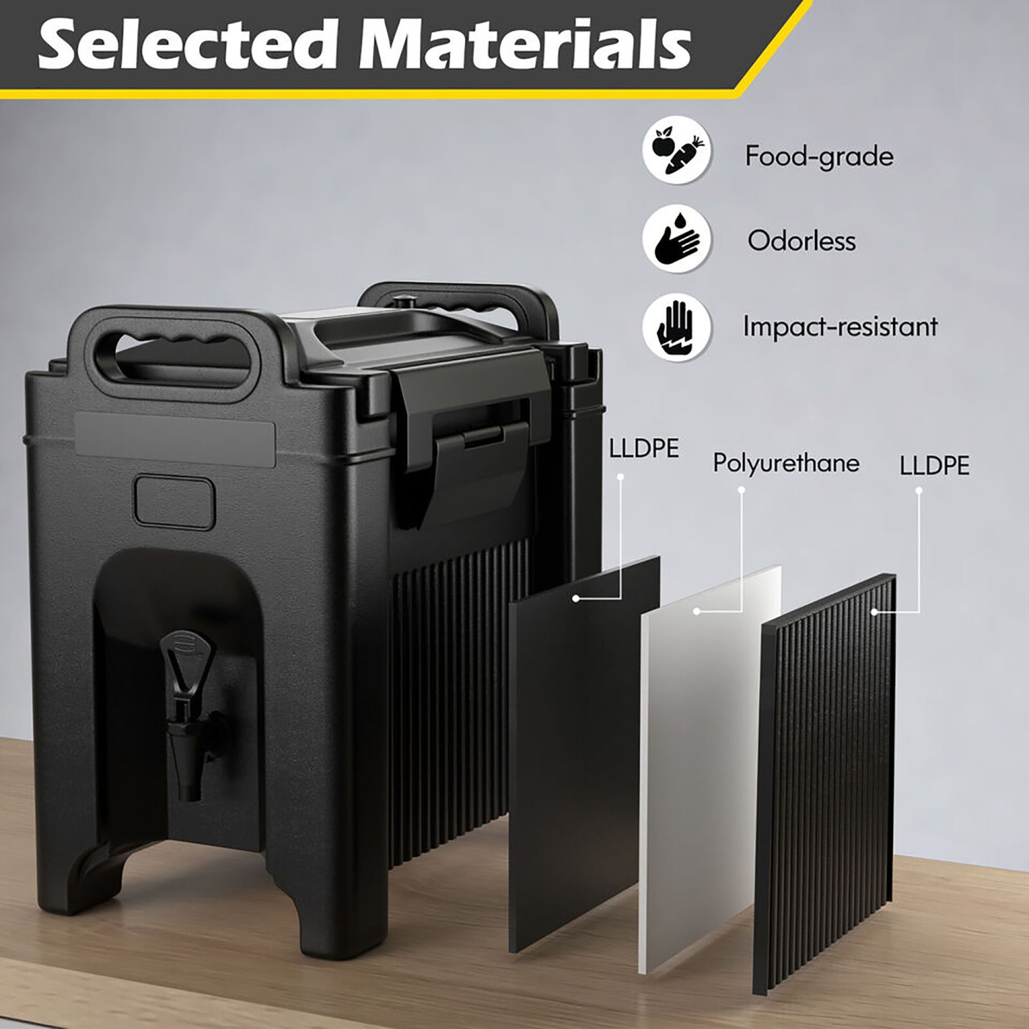 Gymax 2 Pack Insulated Beverage Dispenser 2.5 Gallon Hot & Cold Drink w/ Handles