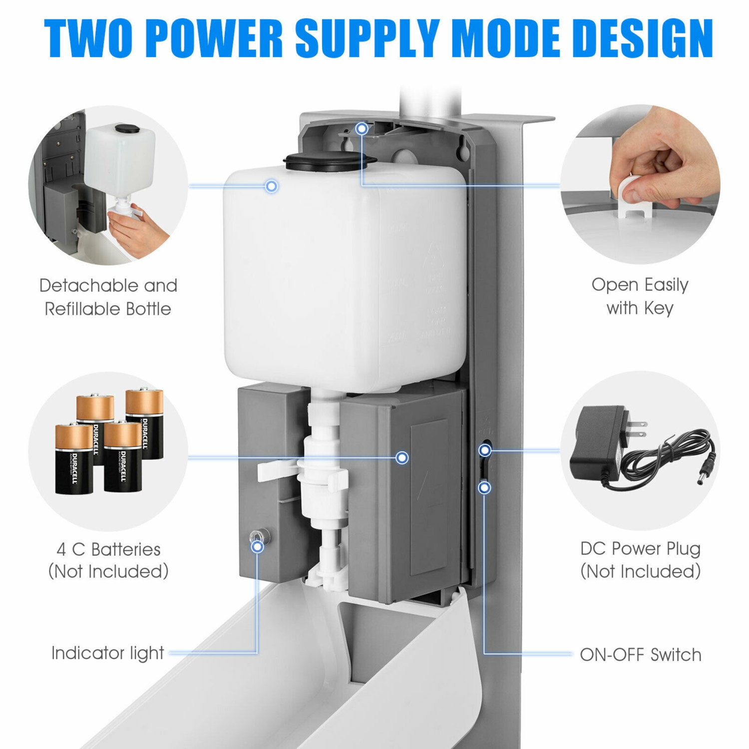 Gymax Automatic Soap Dispenser Touchless Sanitizing Station w/ Sign Board