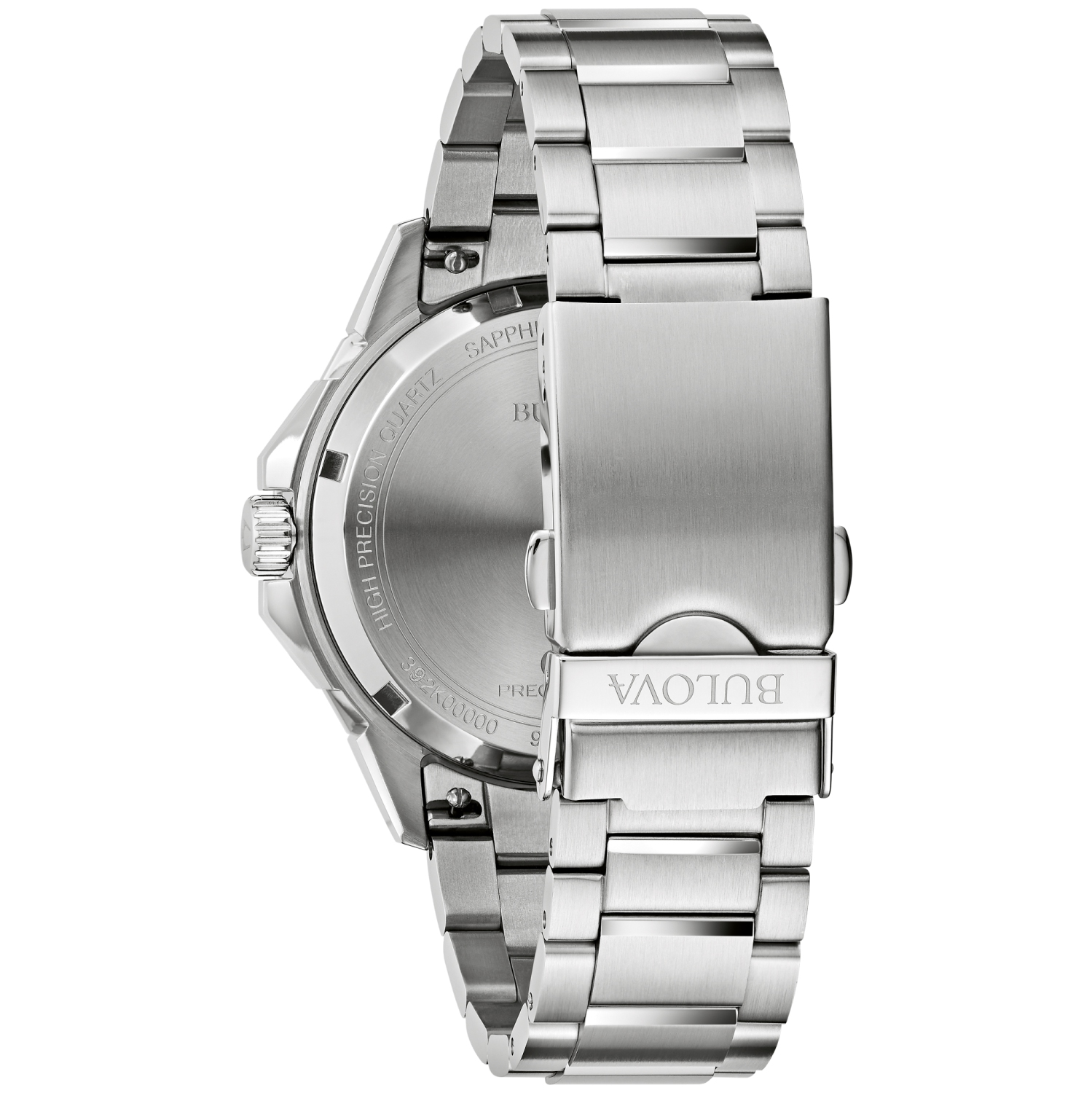 Bulova Mens Marine Star Precisionist Watch 43mm Silver-Tone Stainless Steel Case and Bracelet with White Dial