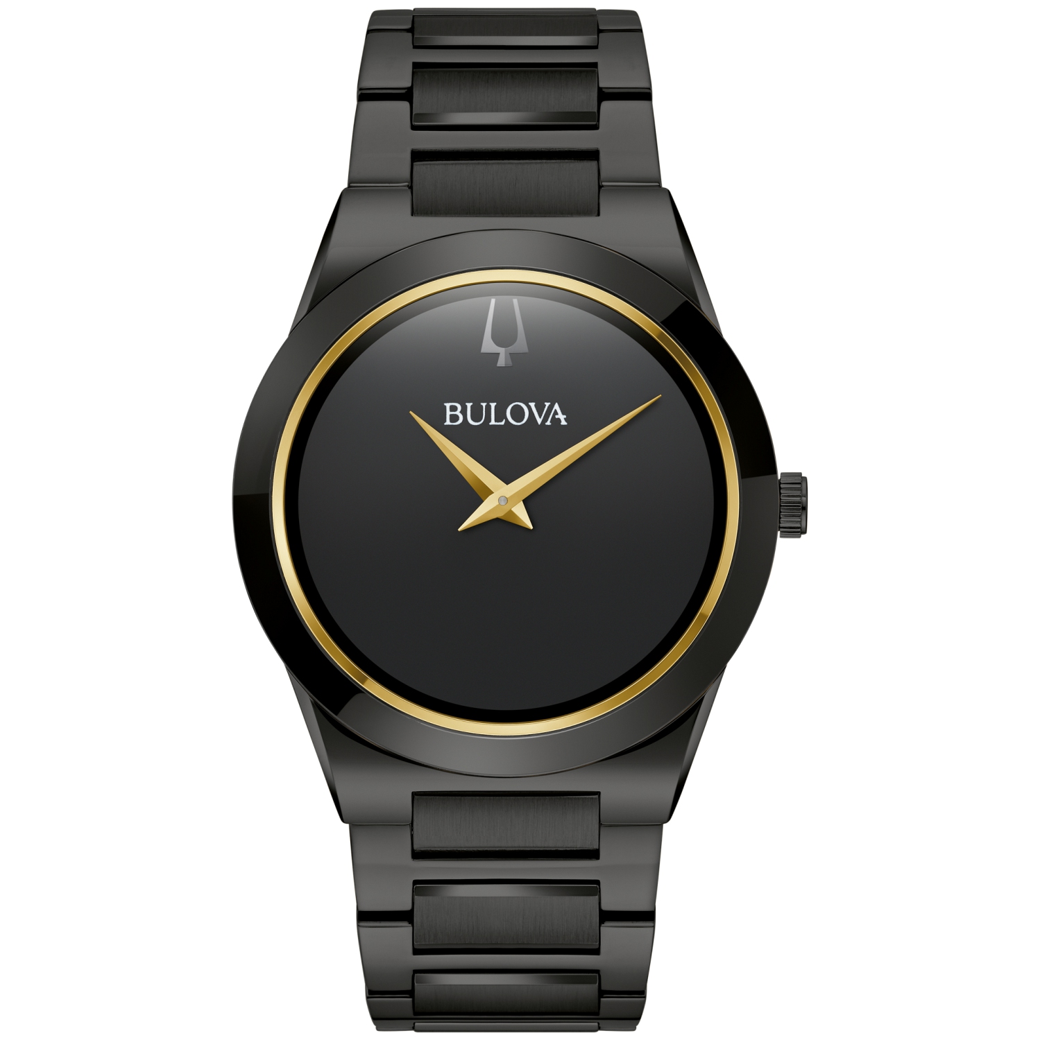 Bulova Mens Millennia Quartz Watch 41mm Black Stainless Steel Case and Bracelet with Black Dial