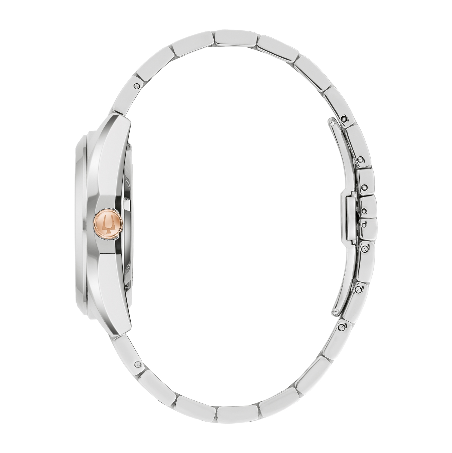 Montre automatique pour hommes Surveyor 39&nbsp;mm de Bulova avec boîtier et bracelet en acier inoxydable argenté et cadran bourgogne