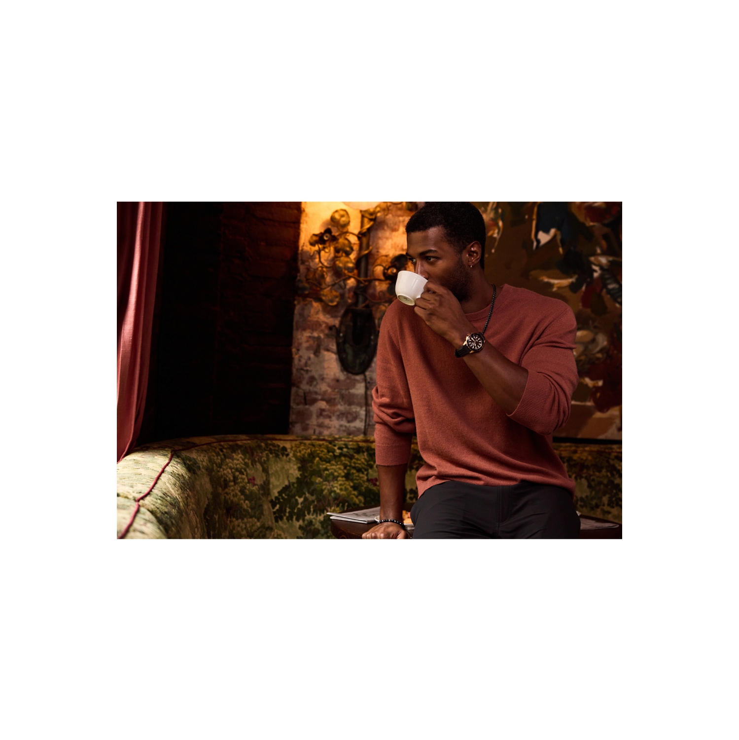 Bulova Mens Marine Star Precisionist Watch 43mm Rose Gold-Tone Stainless Steel Case Black Silicone Strap with Brown Dial