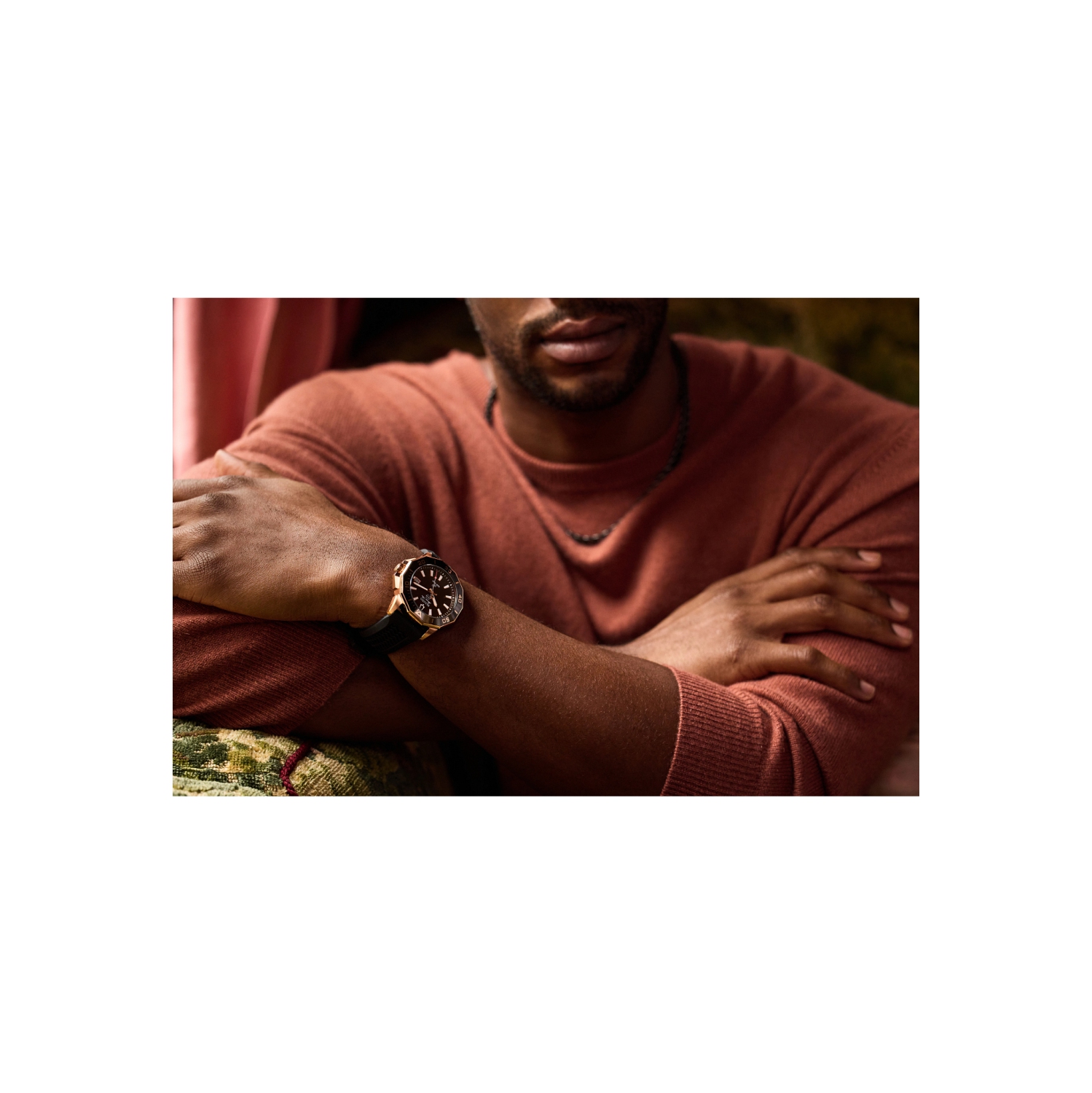 Bulova Mens Marine Star Precisionist Watch 43mm Rose Gold-Tone Stainless Steel Case Black Silicone Strap with Brown Dial