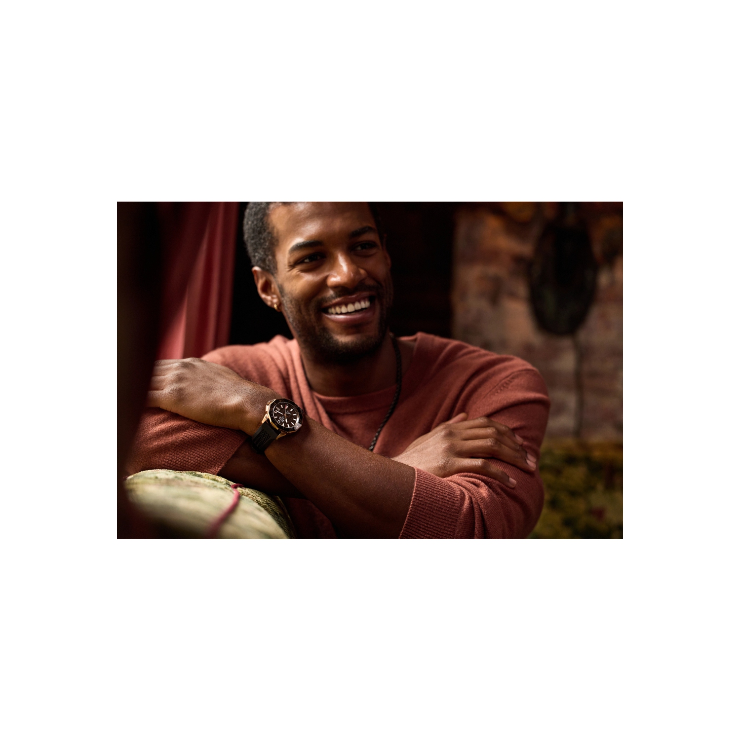 Bulova Mens Marine Star Precisionist Watch 43mm Rose Gold-Tone Stainless Steel Case Black Silicone Strap with Brown Dial