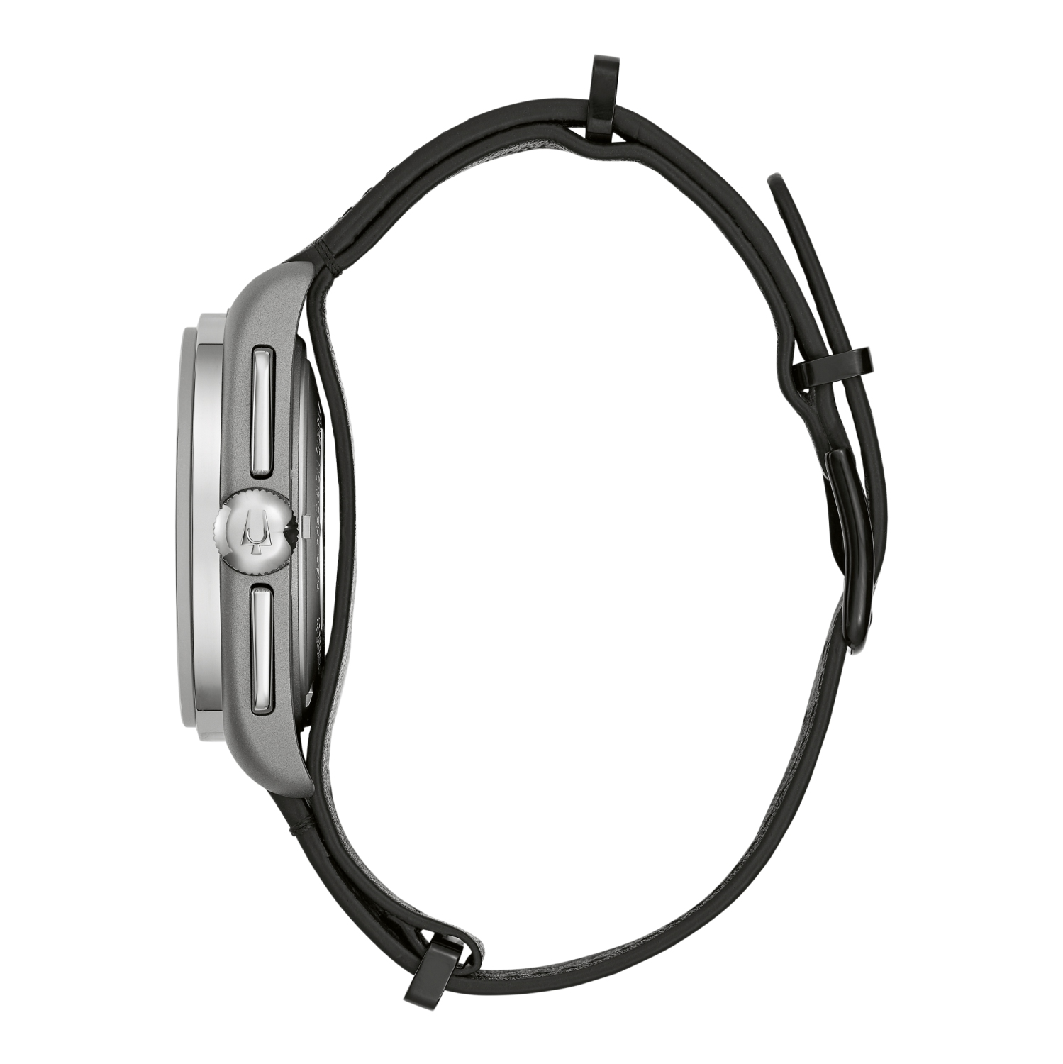 Bulova Mens Lunar Pilot Meteorite Limited Edition HPQ Watch 43.5mm Stainless Steel & Titanium Case Black Leather Strap with Grey Dial