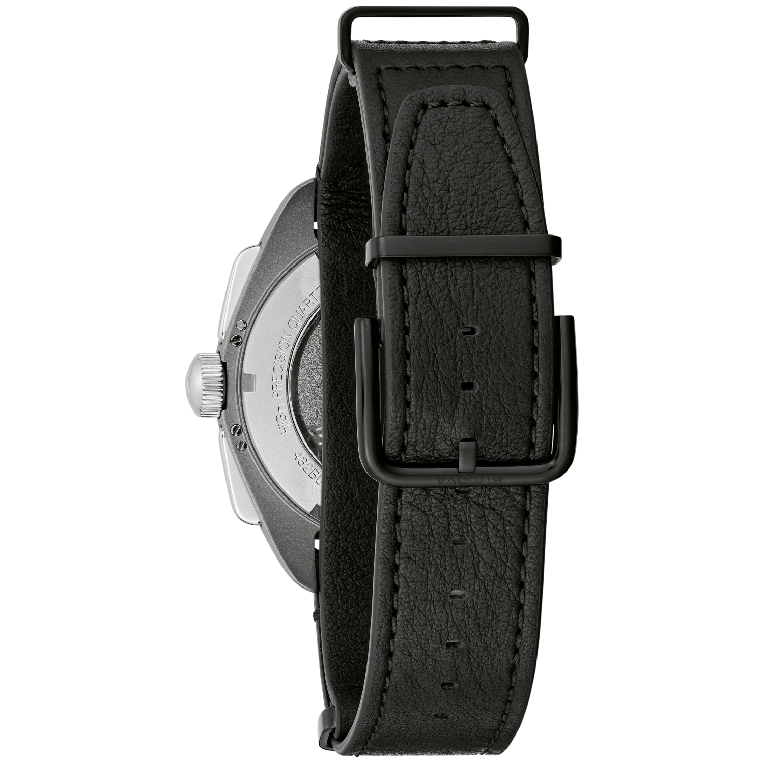 Bulova Mens Lunar Pilot Meteorite Limited Edition HPQ Watch 43.5mm Stainless Steel & Titanium Case Black Leather Strap with Grey Dial