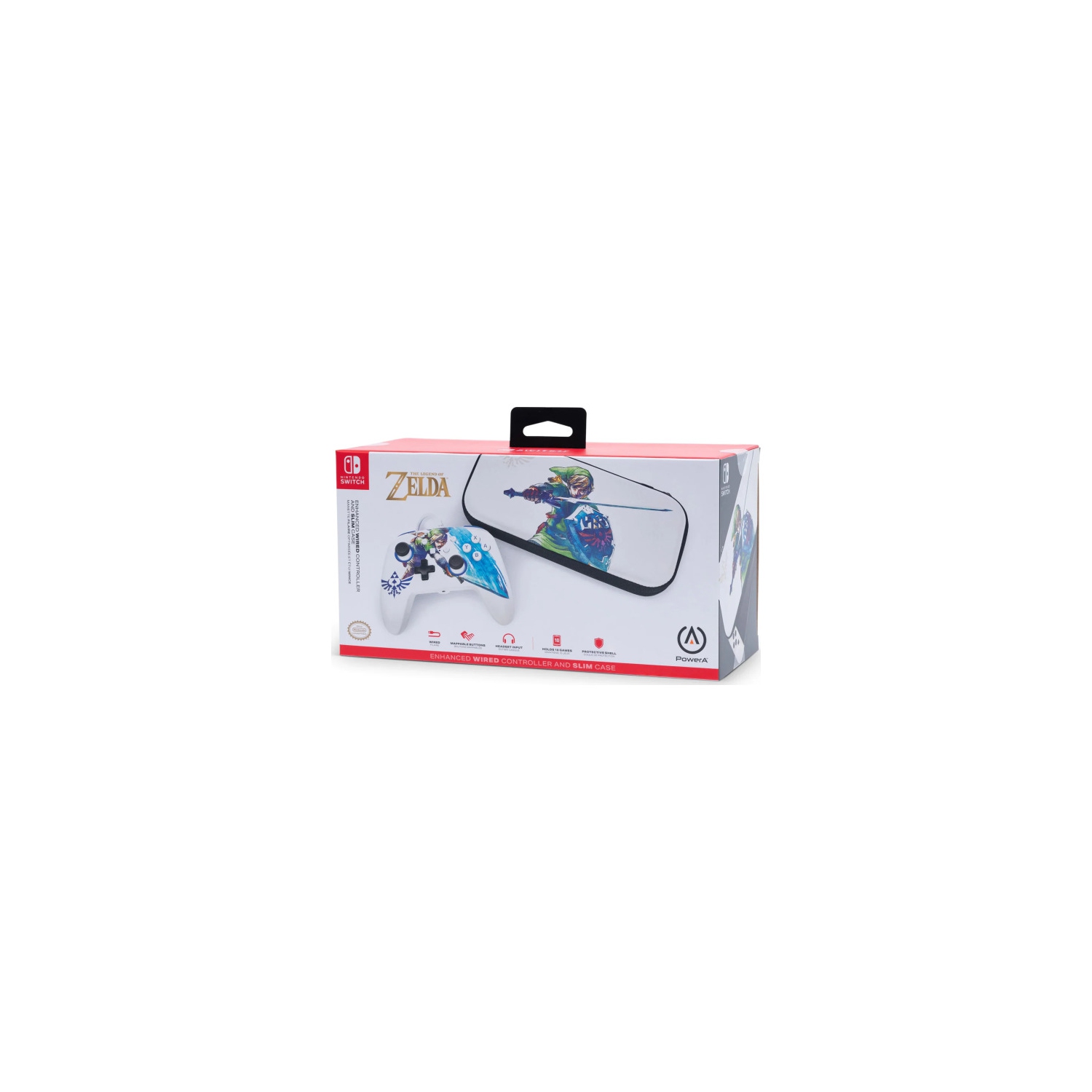 LOZ Link Master Sword Enhanced Wired Controller and Slim Case Bundle Nintendo Sw