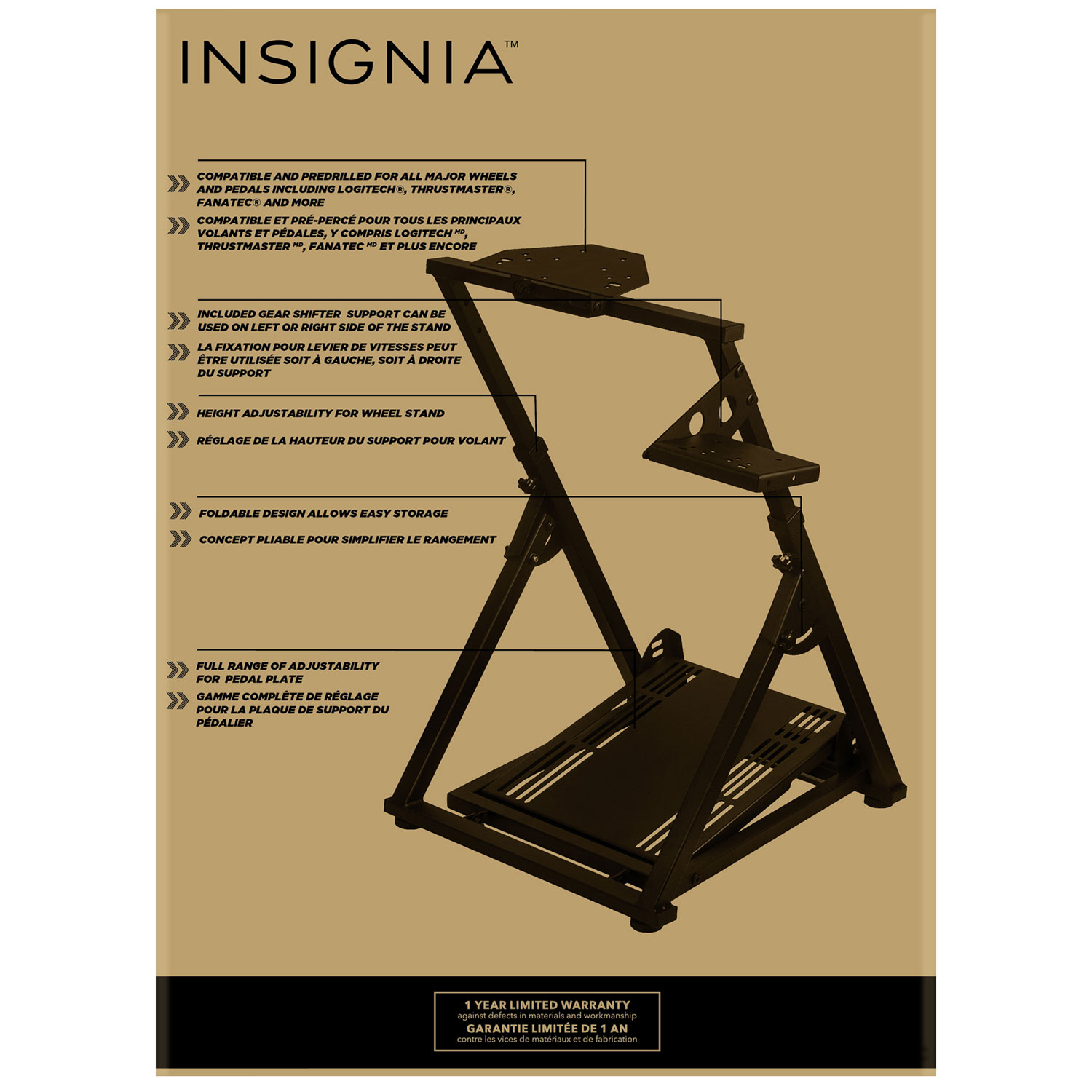 Support de simulateur de course universel d'Insignia - Noir