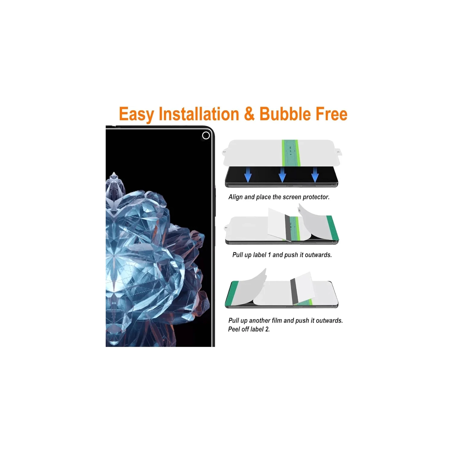 Screen Protector for OnePlus Open, 3 Pack Flexible Soft TPU Full Coverage 3D Curved Edge Elastic Screen Protector Cover HD Clear Anti-Scratch