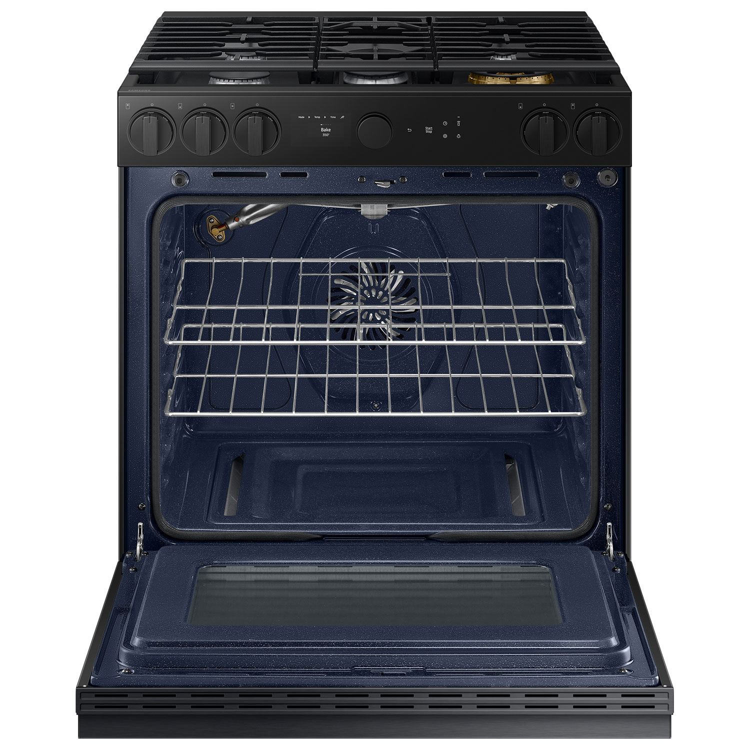Cuisinière gaz encastrable 5 brûleurs convection véritable 6 pi³ 30 po BESPOKE de Samsung - Noir mat