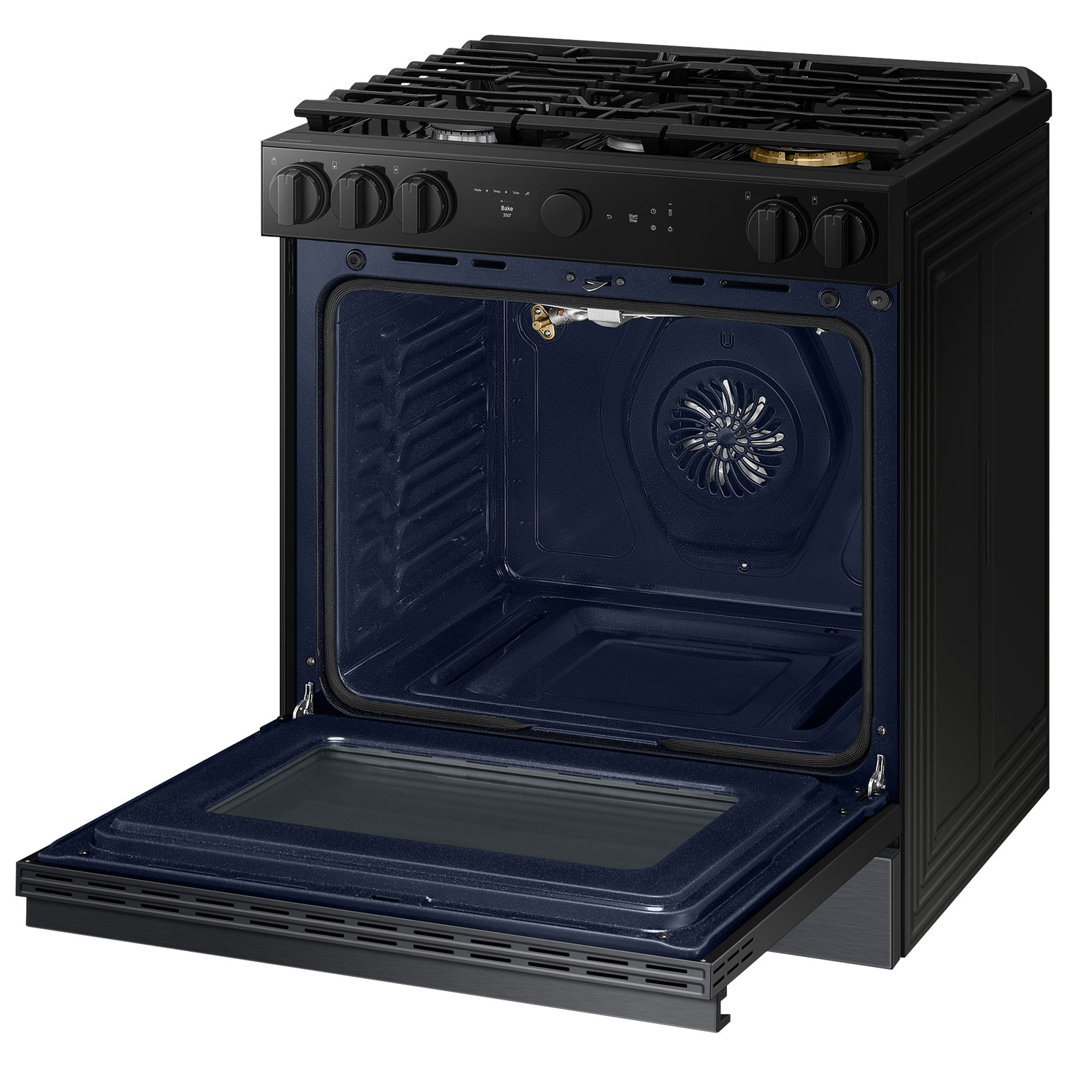 Cuisinière gaz encastrable 5 brûleurs convection véritable 6 pi³ 30 po BESPOKE de Samsung - Noir mat