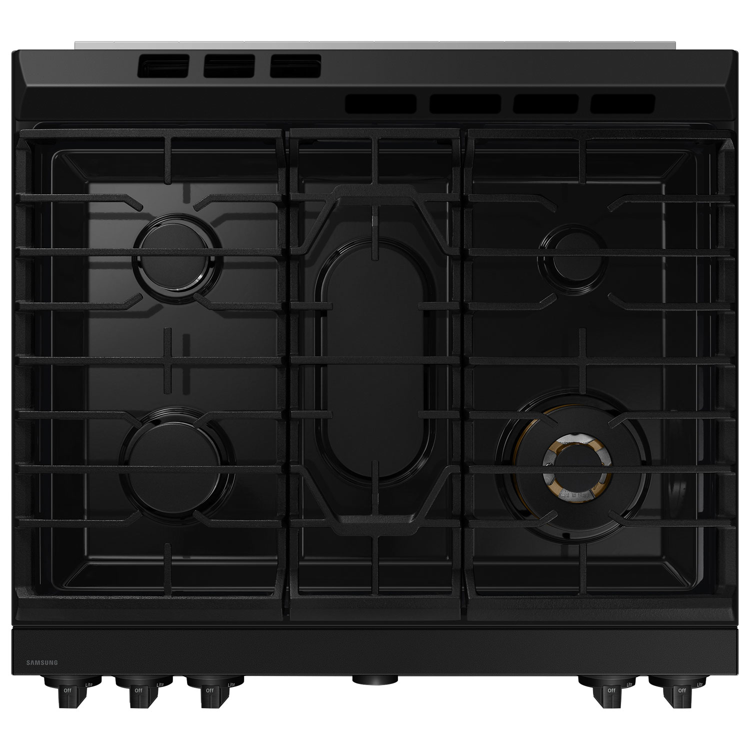 Cuisinière gaz encastrable 5 brûleurs convection véritable 6 pi³ 30 po BESPOKE de Samsung - Noir mat
